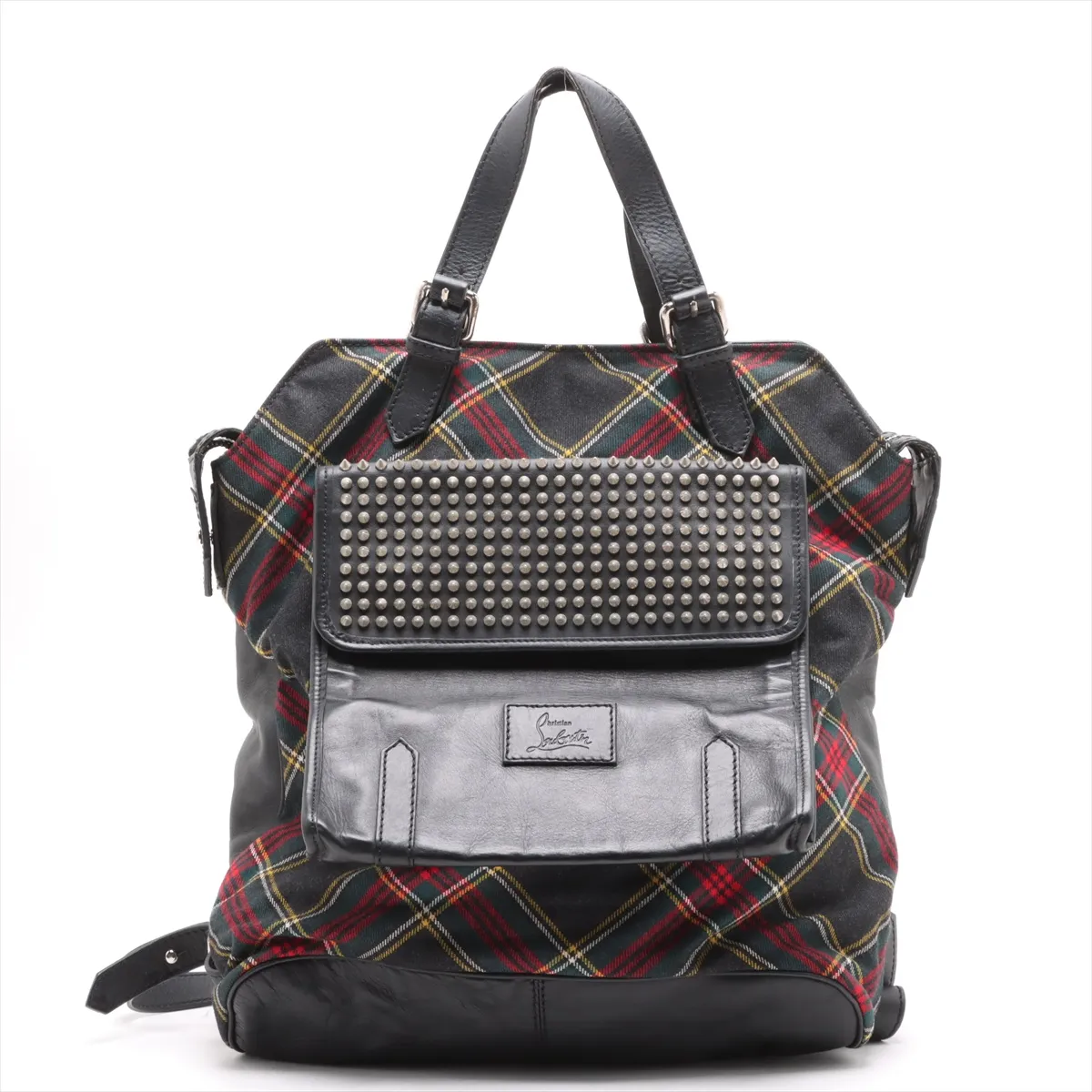 leather x studs backpack/rucksack black