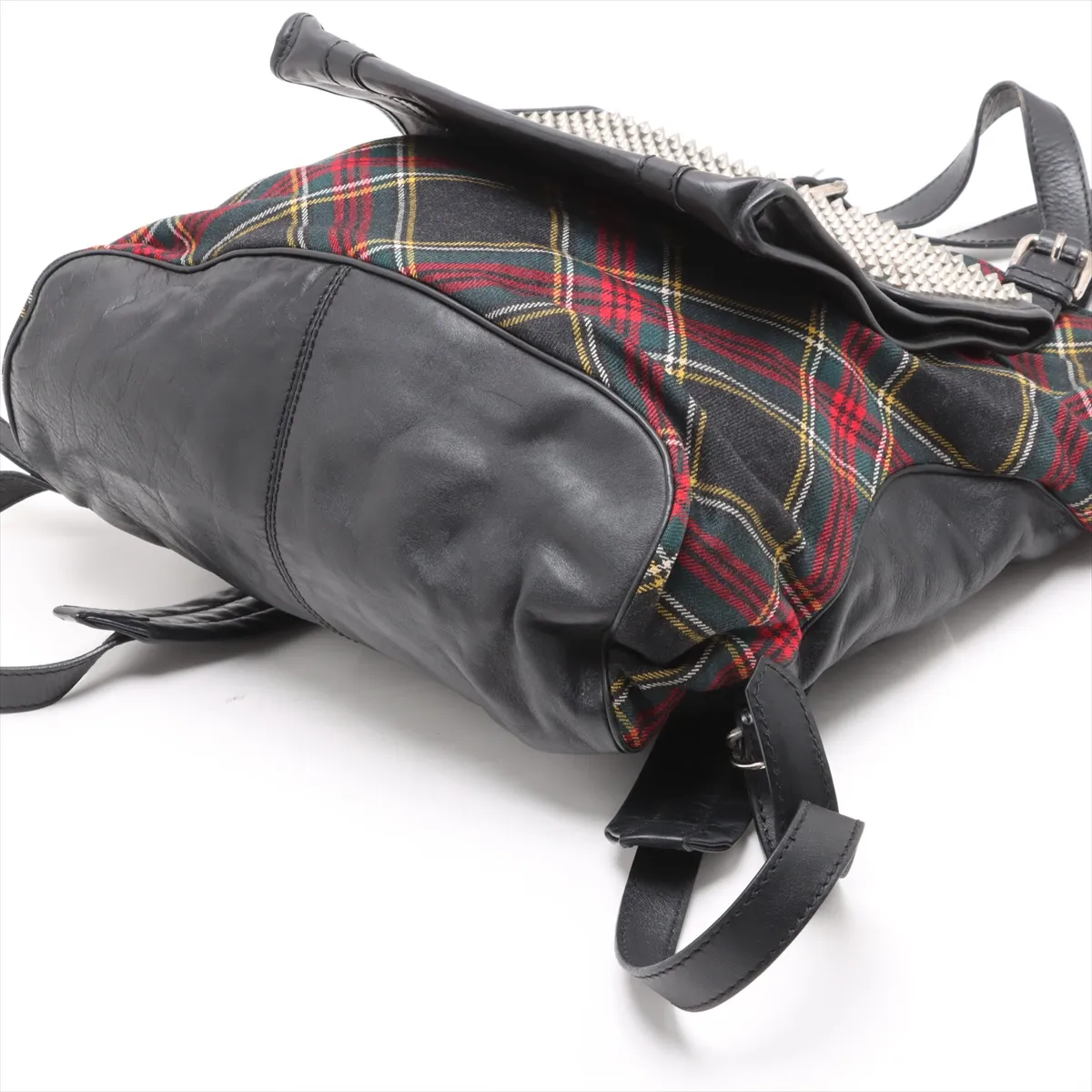 leather x studs backpack/rucksack black — view 3