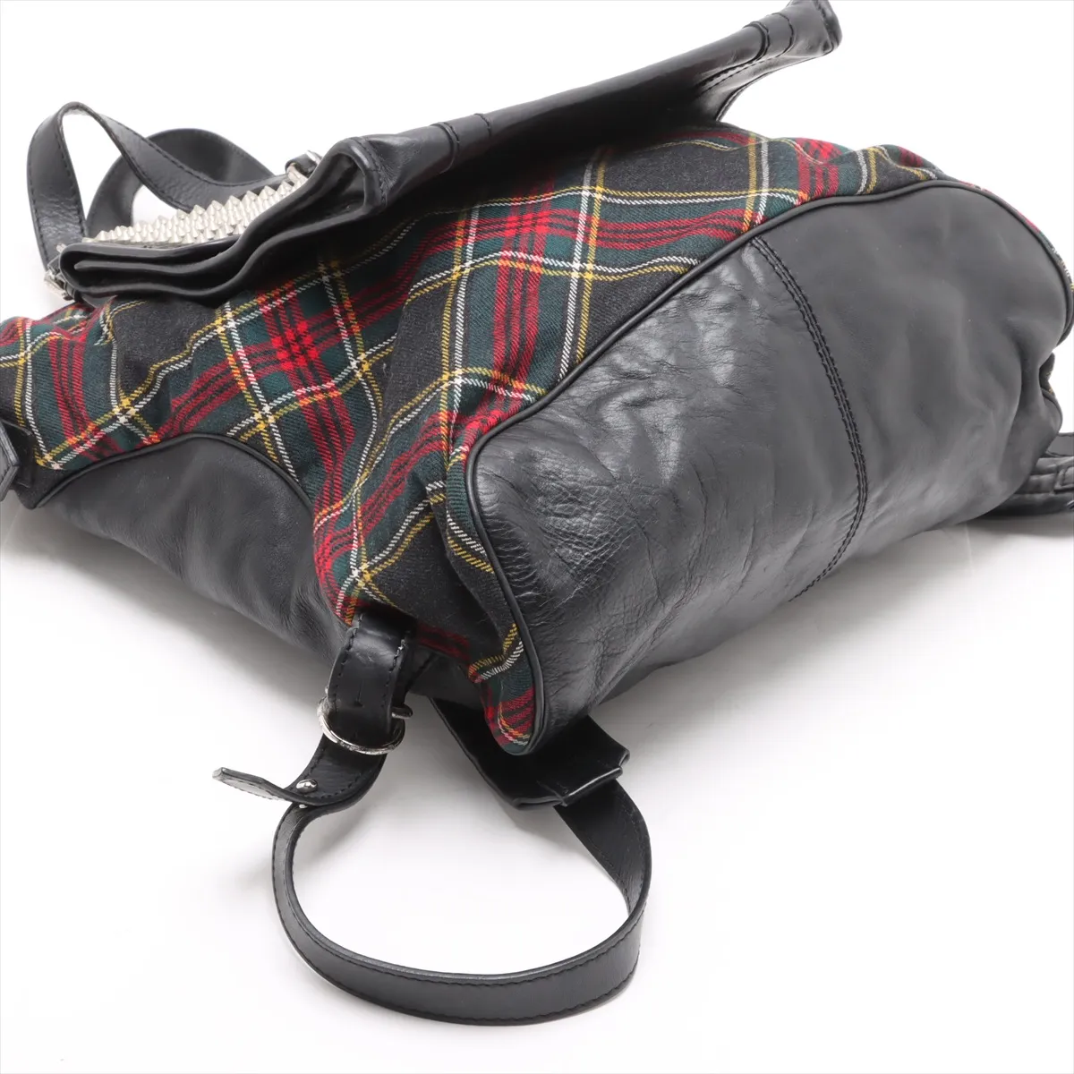 leather x studs backpack/rucksack black — view 4