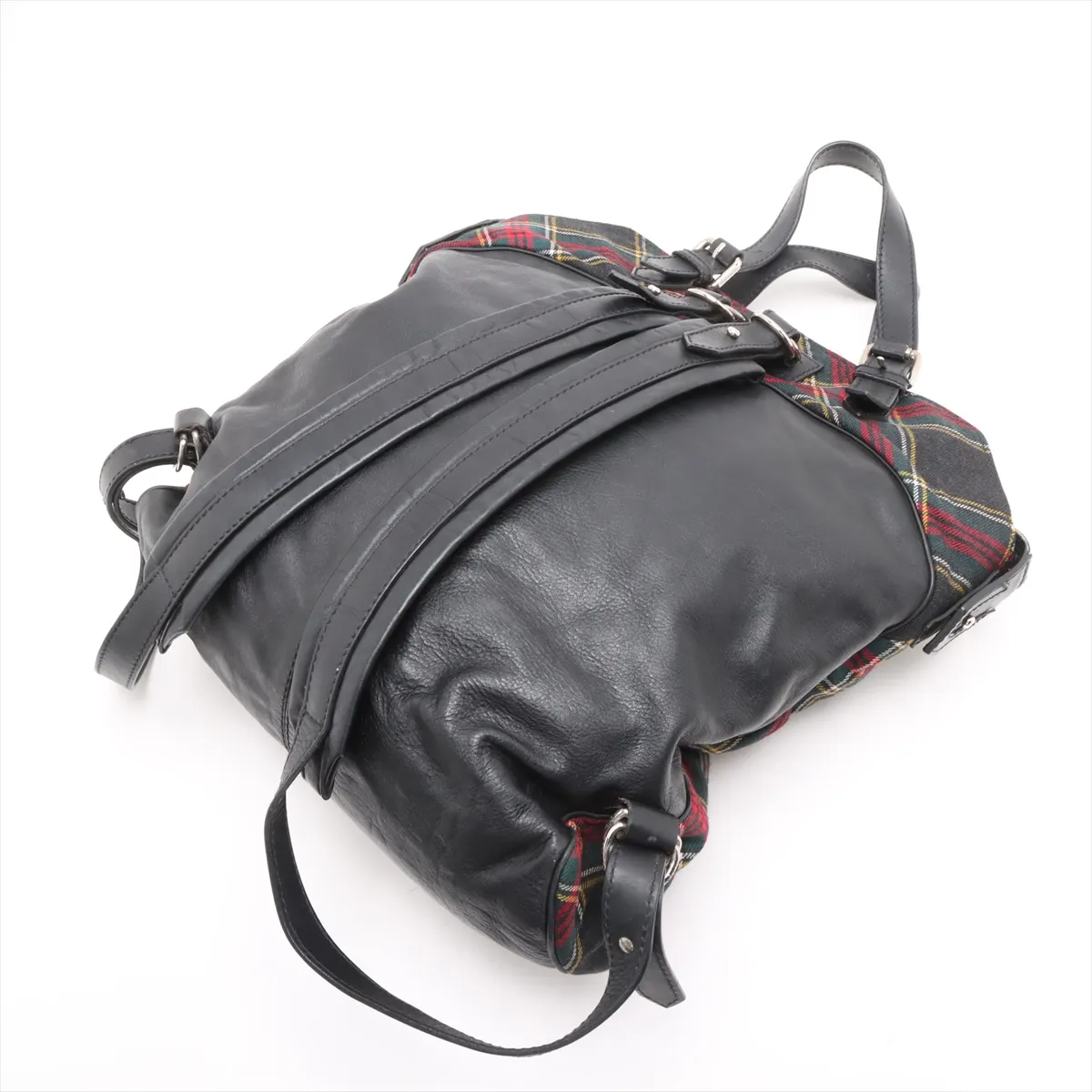 leather x studs backpack/rucksack black — view 5