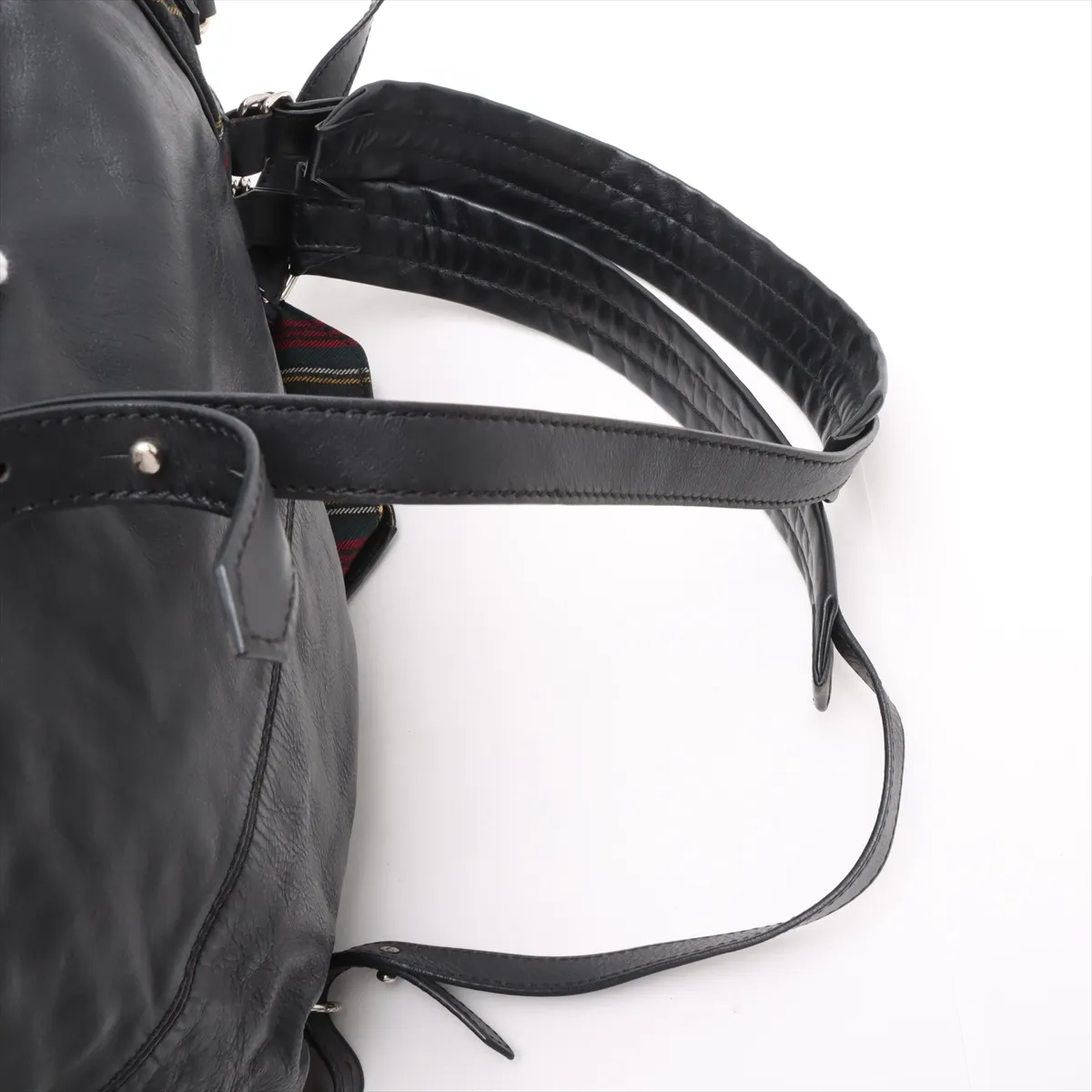 leather x studs backpack/rucksack black — view 6