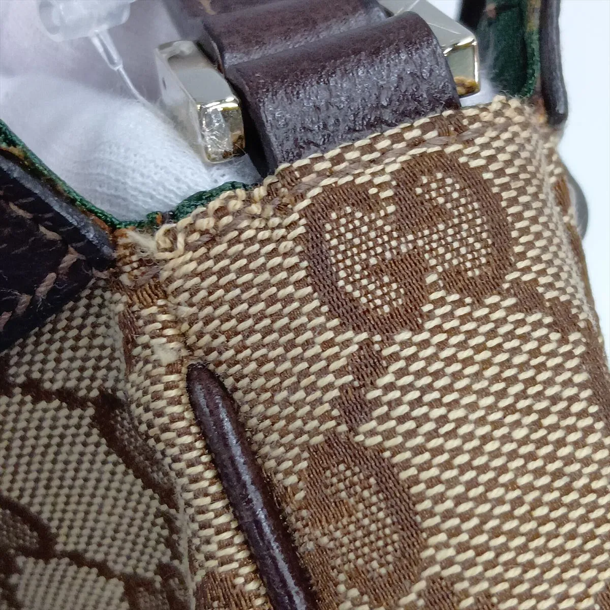 GG Canvas 145750 Canvas Handbag Beige x Brown — view 11