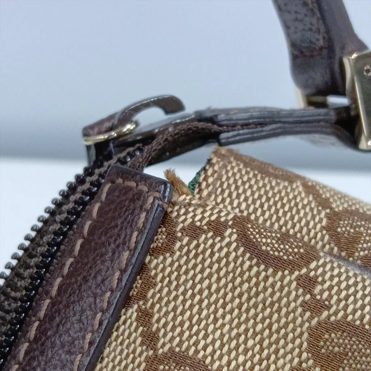 GG Canvas 145750 Canvas Handbag Beige x Brown — view 10
