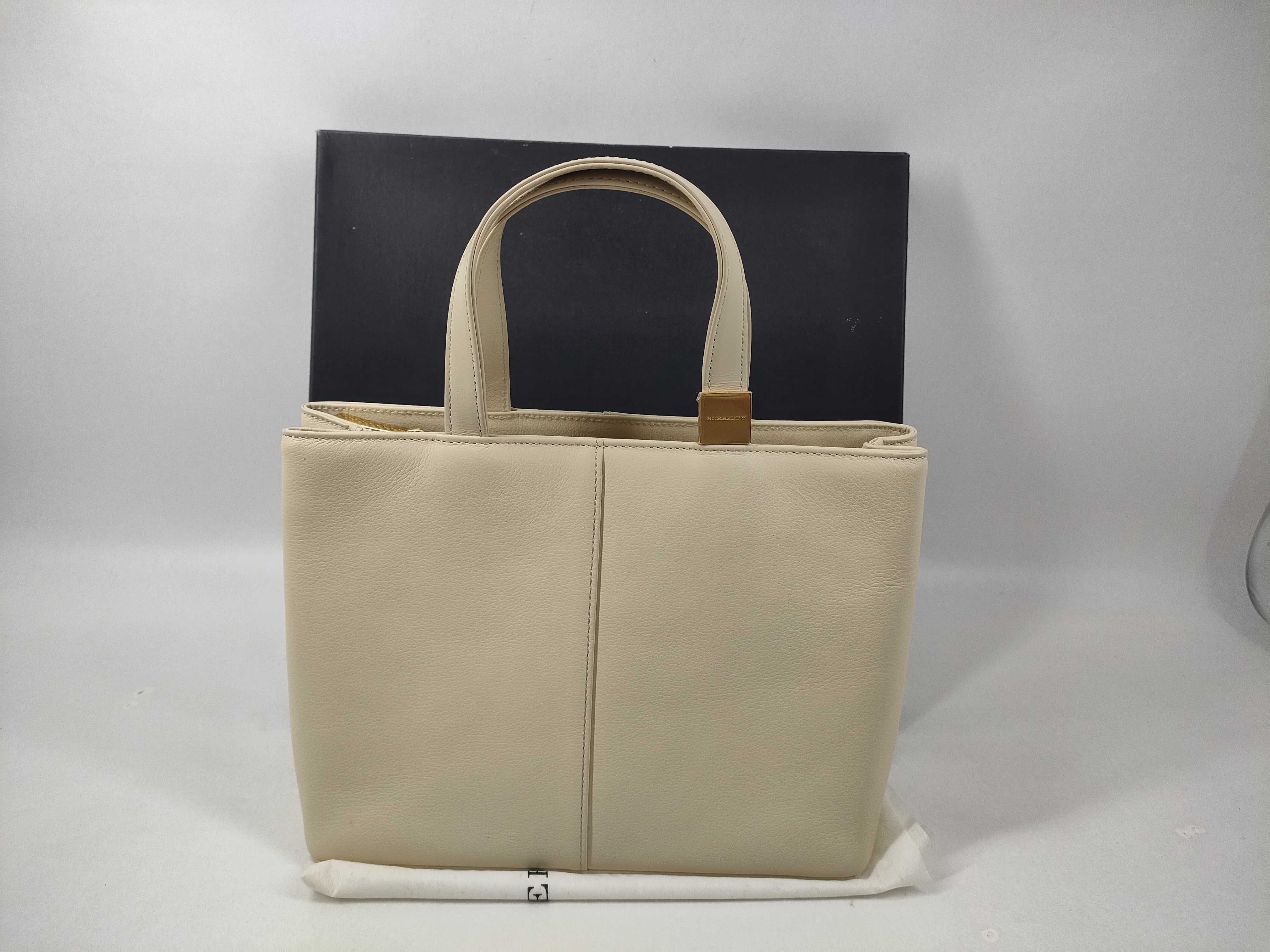 Leather Handbag, White Handbag