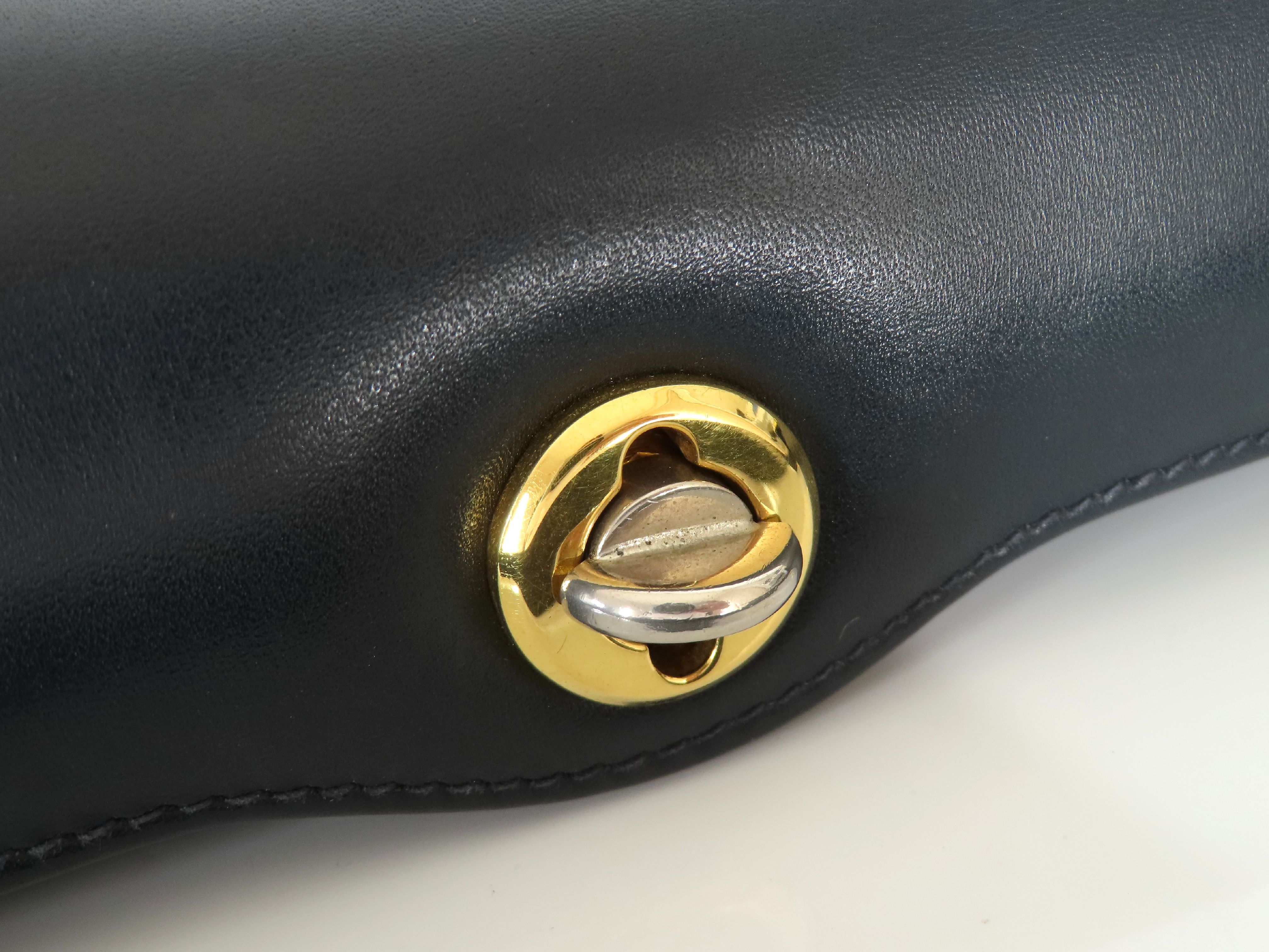 Turnlock Leather Shoulder Bag — view 8