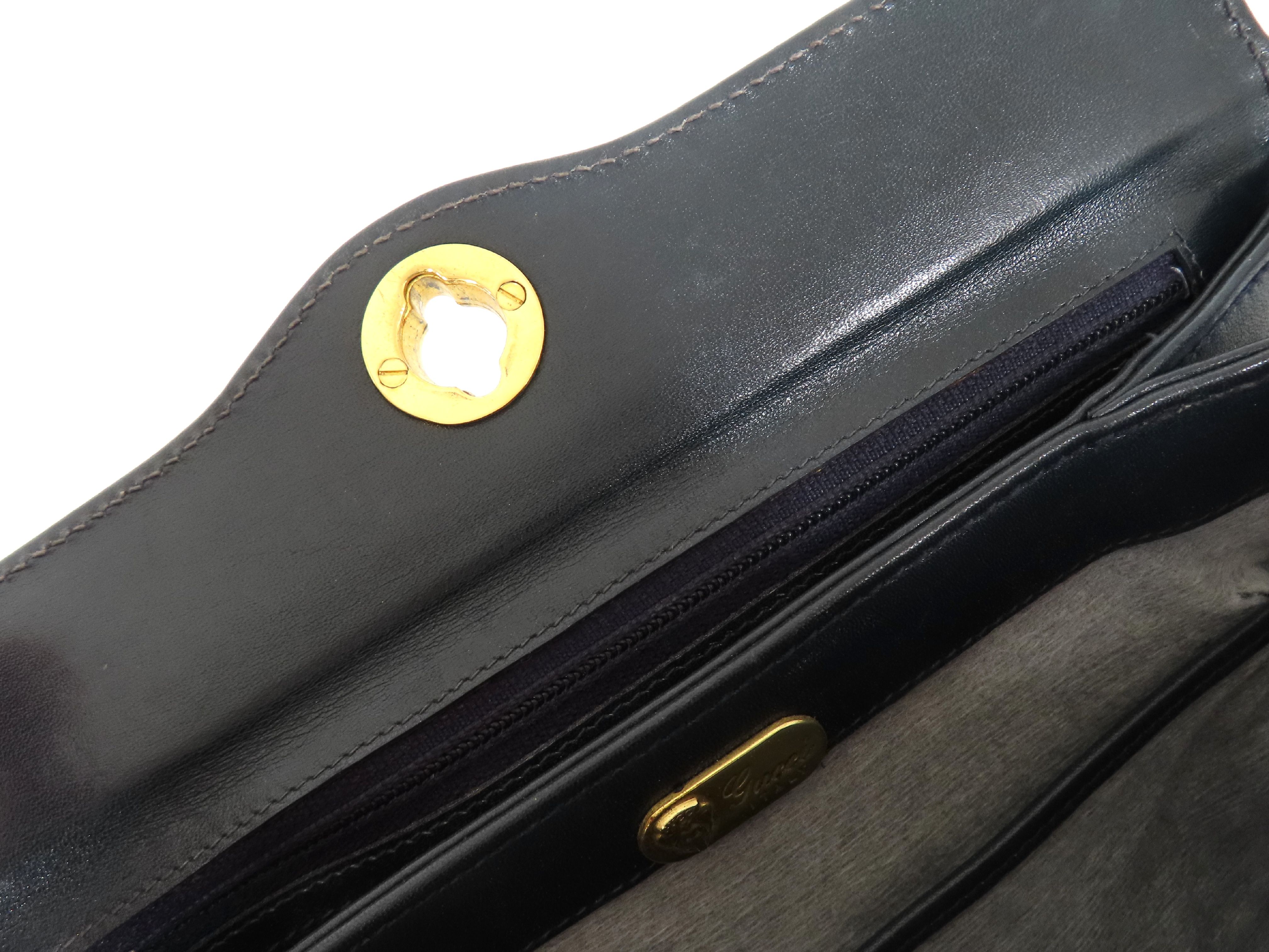 Turnlock Leather Shoulder Bag — view 9