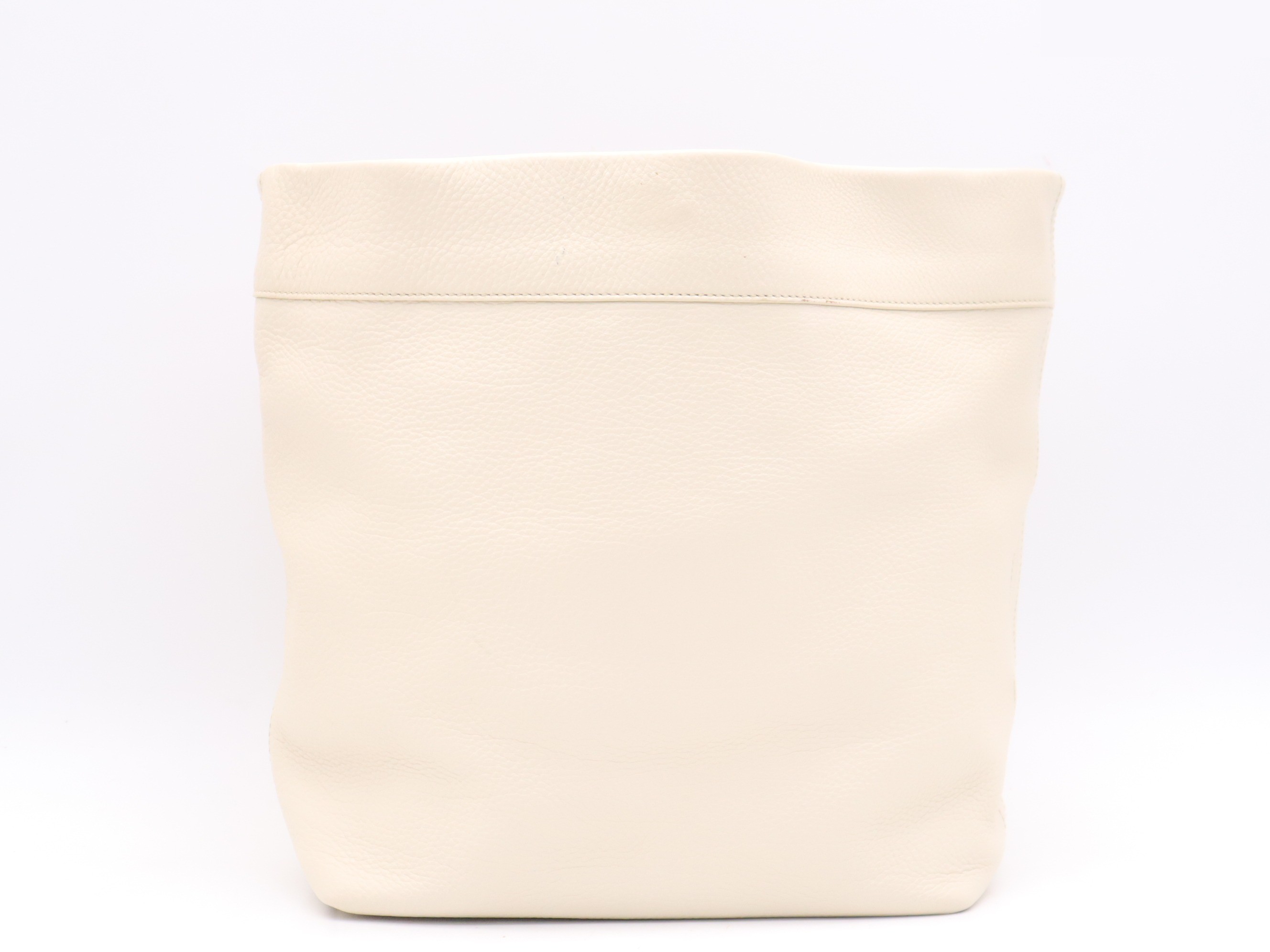 Leather one-shoulder bag, ivory. Includes guarantee card, name tag, and dust bag. — view 2