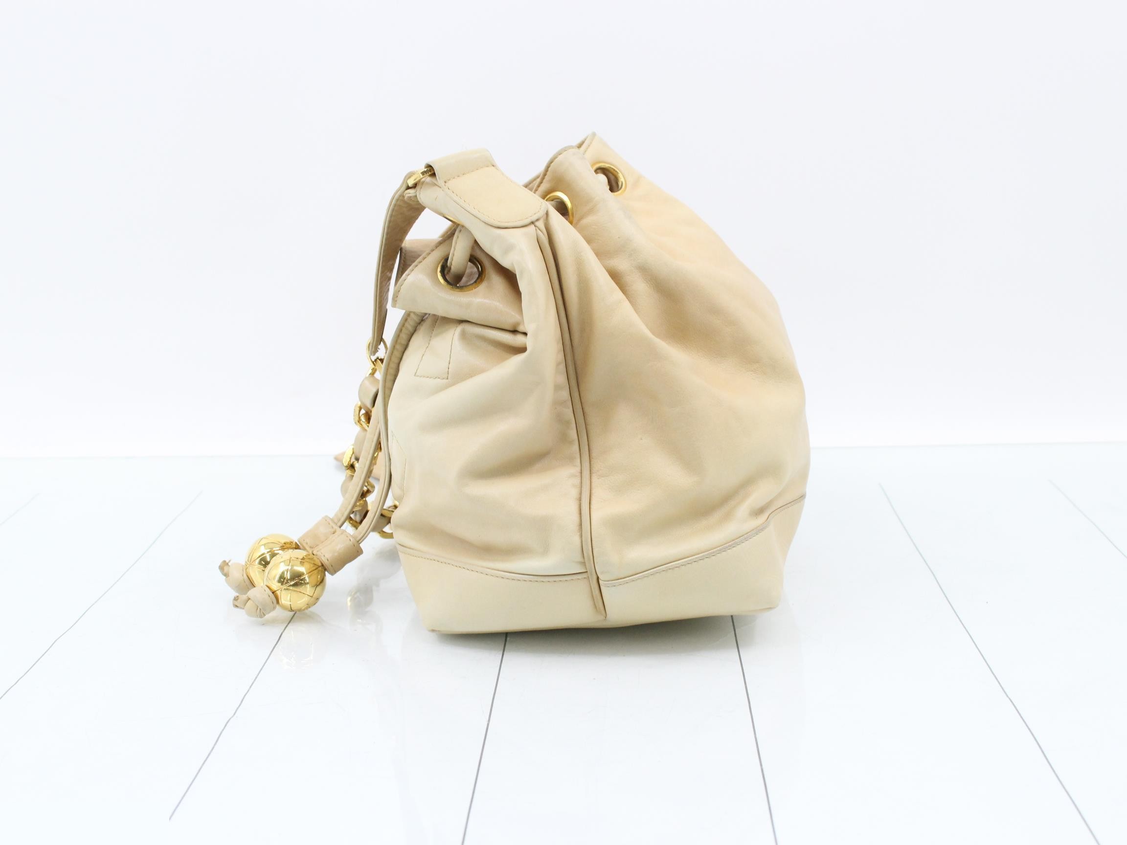 Matelassé Coco Mark Coco Ball Drawstring Bag with Chain and Pouch — view 3