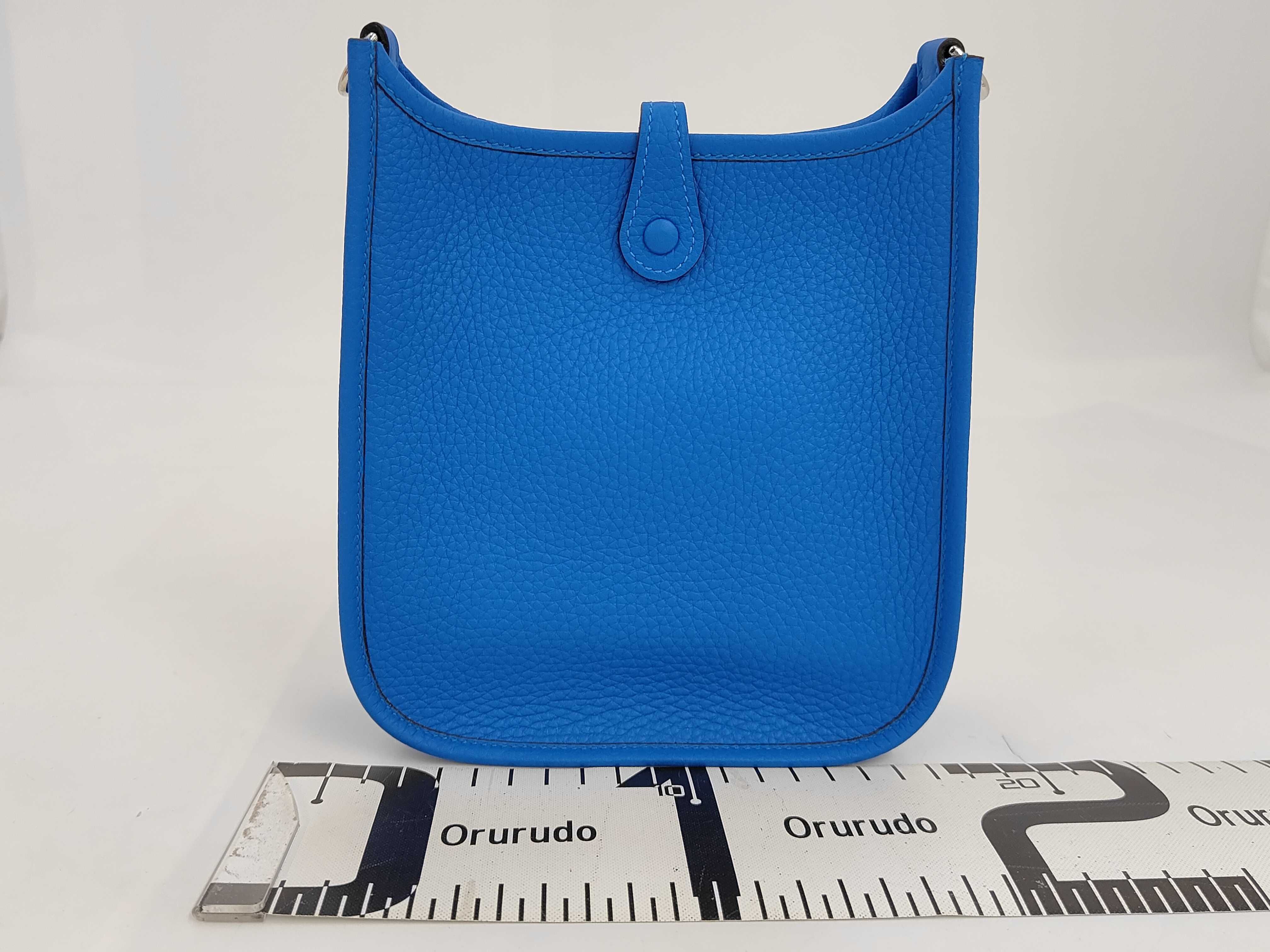 Evelyne 16 Amazone Taurillon Clemence Blue Shoulder Bag with Silver Hardware (K Stamp) — view 2