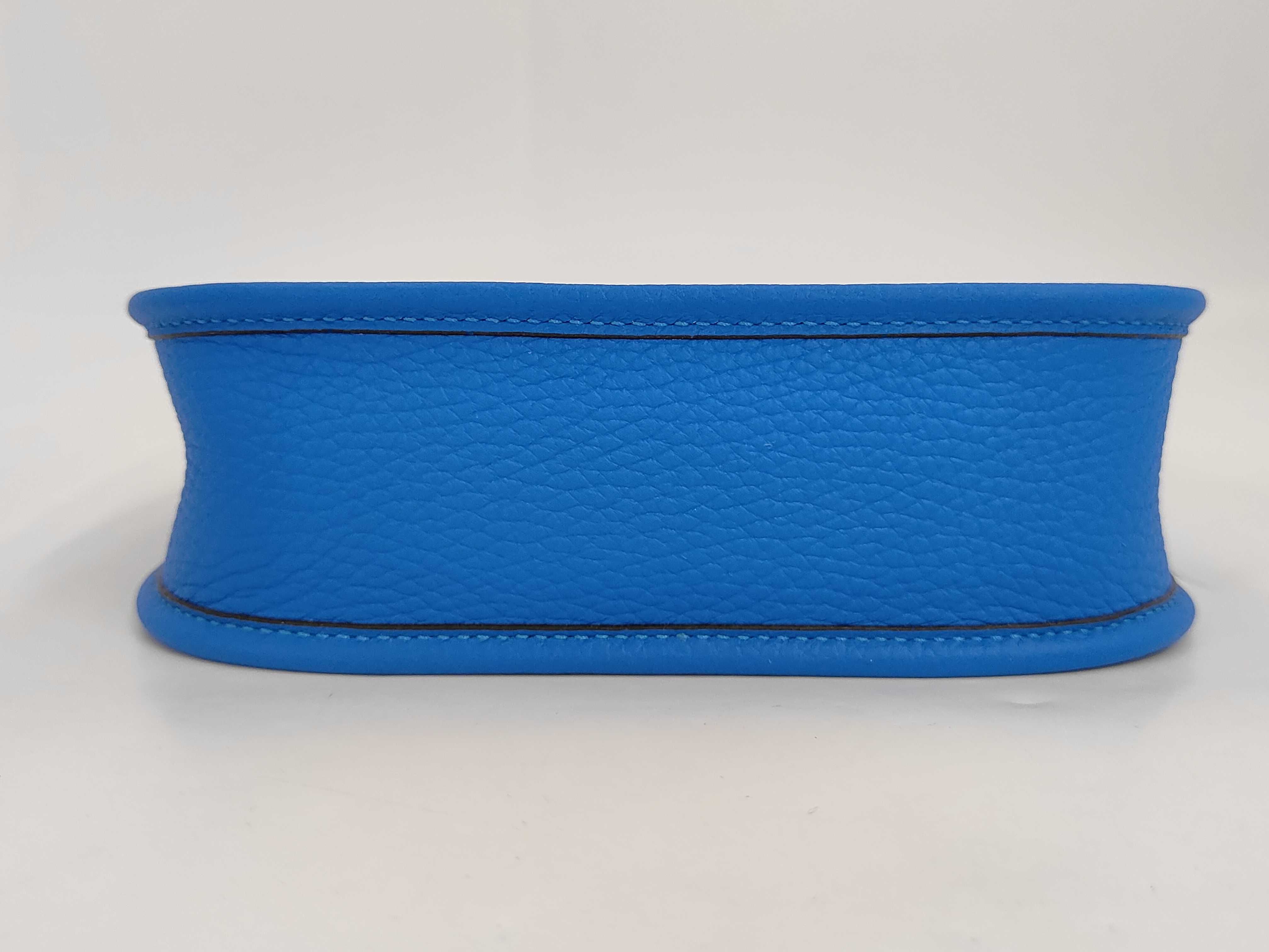 Evelyne 16 Amazone Taurillon Clemence Blue Shoulder Bag with Silver Hardware (K Stamp) — view 4