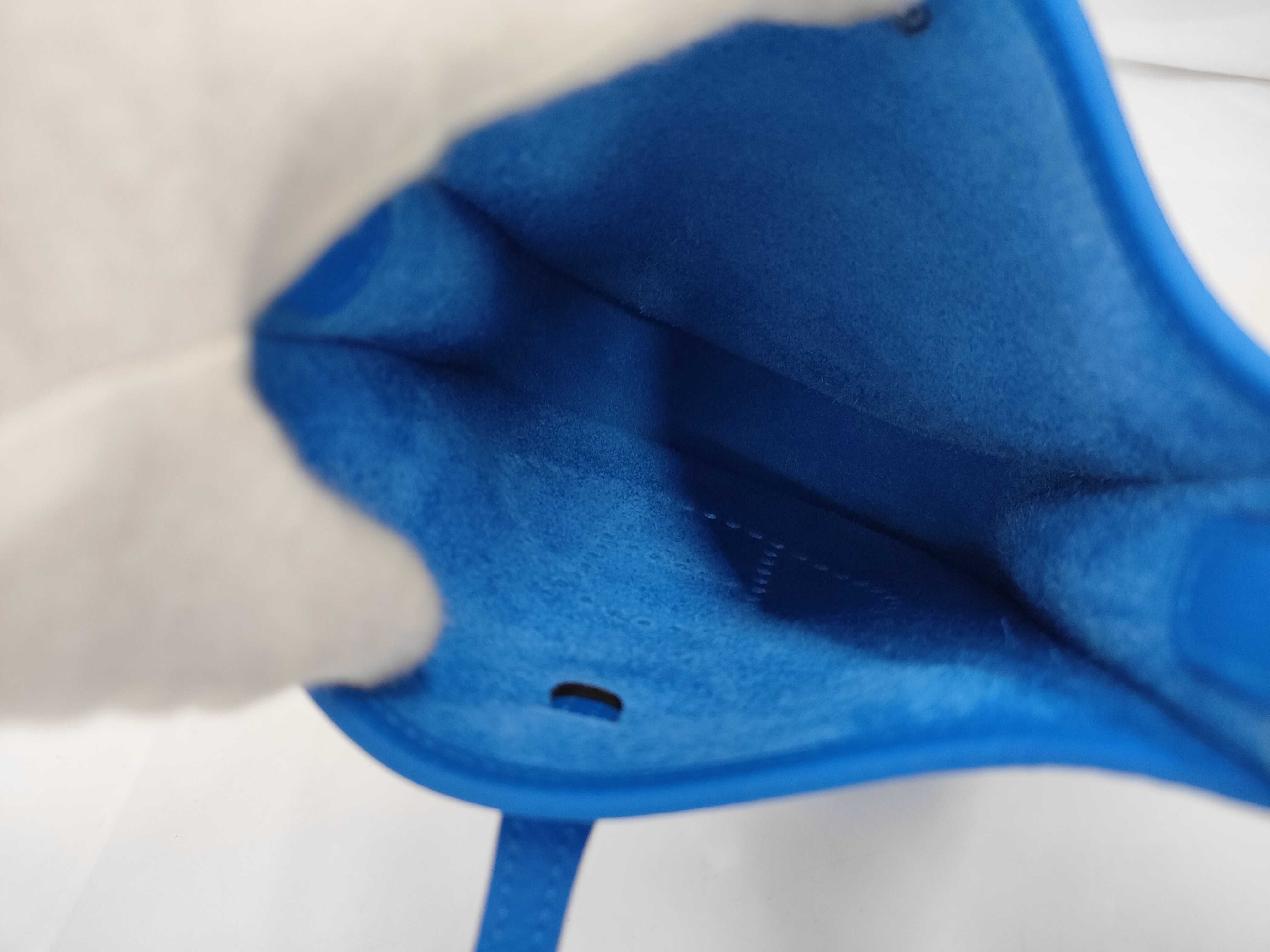 Evelyne 16 Amazone Taurillon Clemence Blue Shoulder Bag with Silver Hardware (K Stamp) — view 7