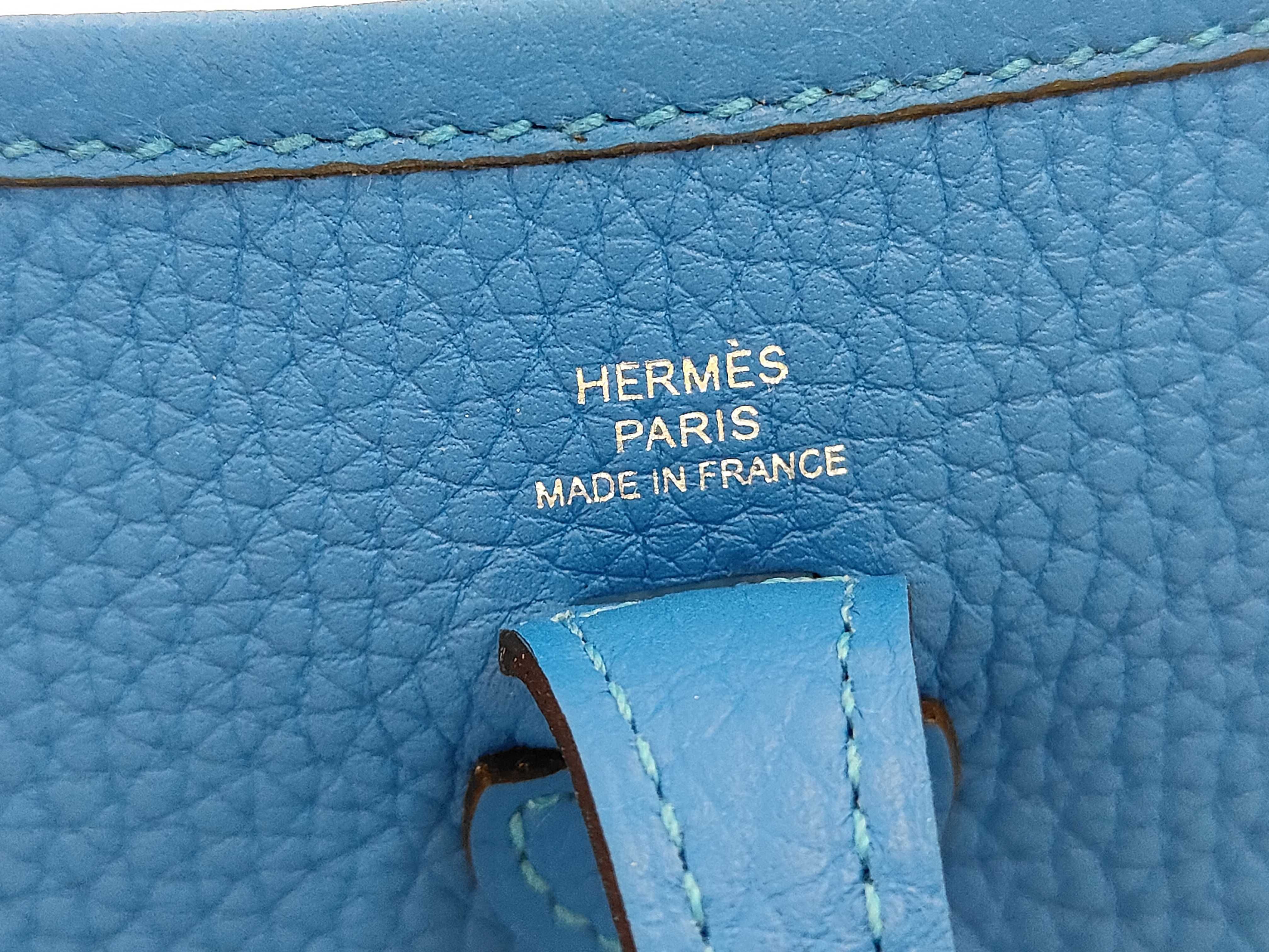 Evelyne 16 Amazone Taurillon Clemence Blue Shoulder Bag with Silver Hardware (K Stamp) — view 9