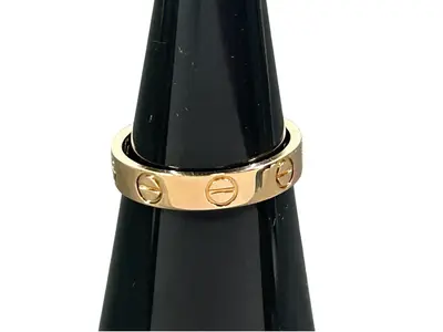 Mini Love Ring, K18PG, 2.6g, approximately 3.3mm wide.
