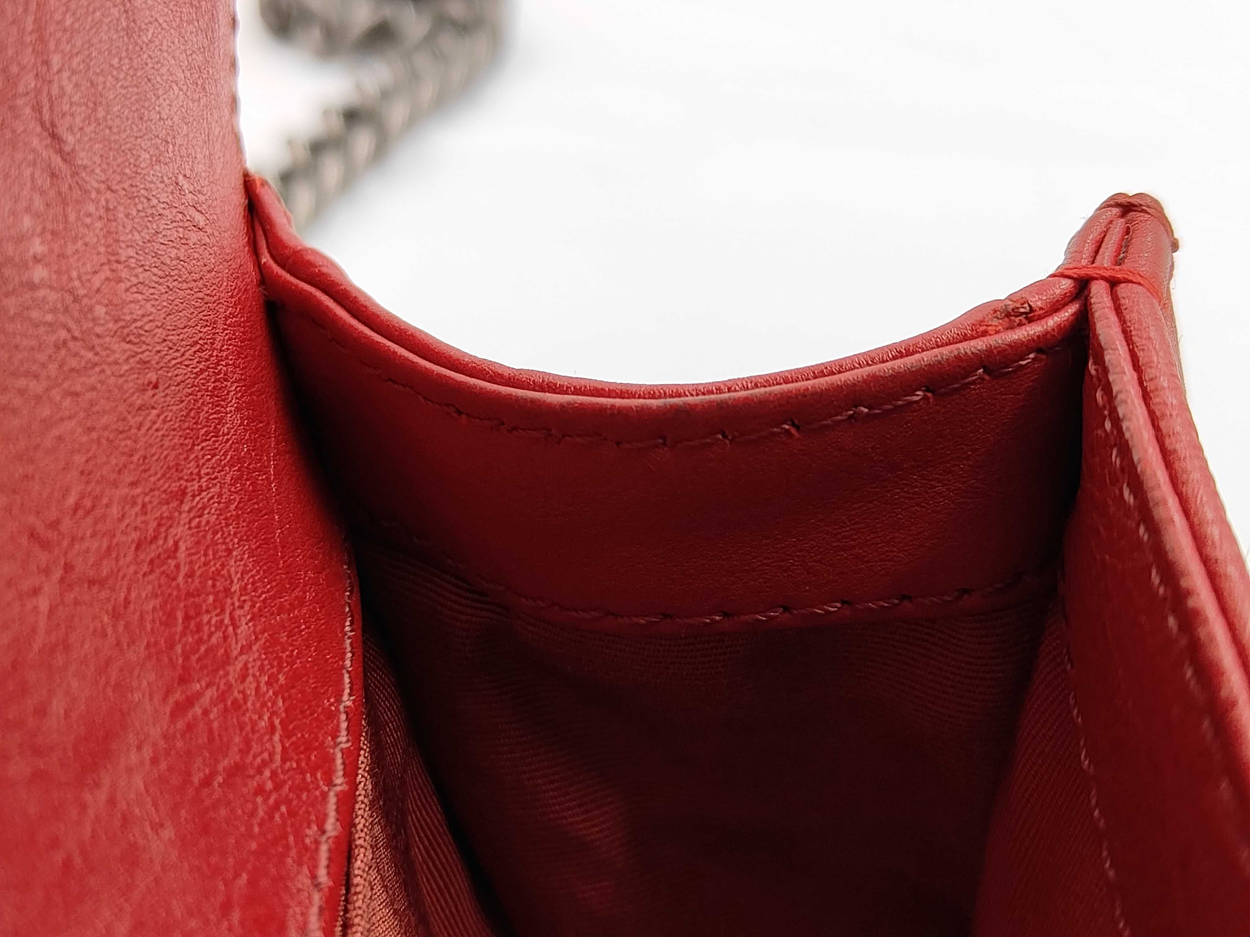 Mini Boy Chanel 2-Way Chain Shoulder Bag, Red — view 10
