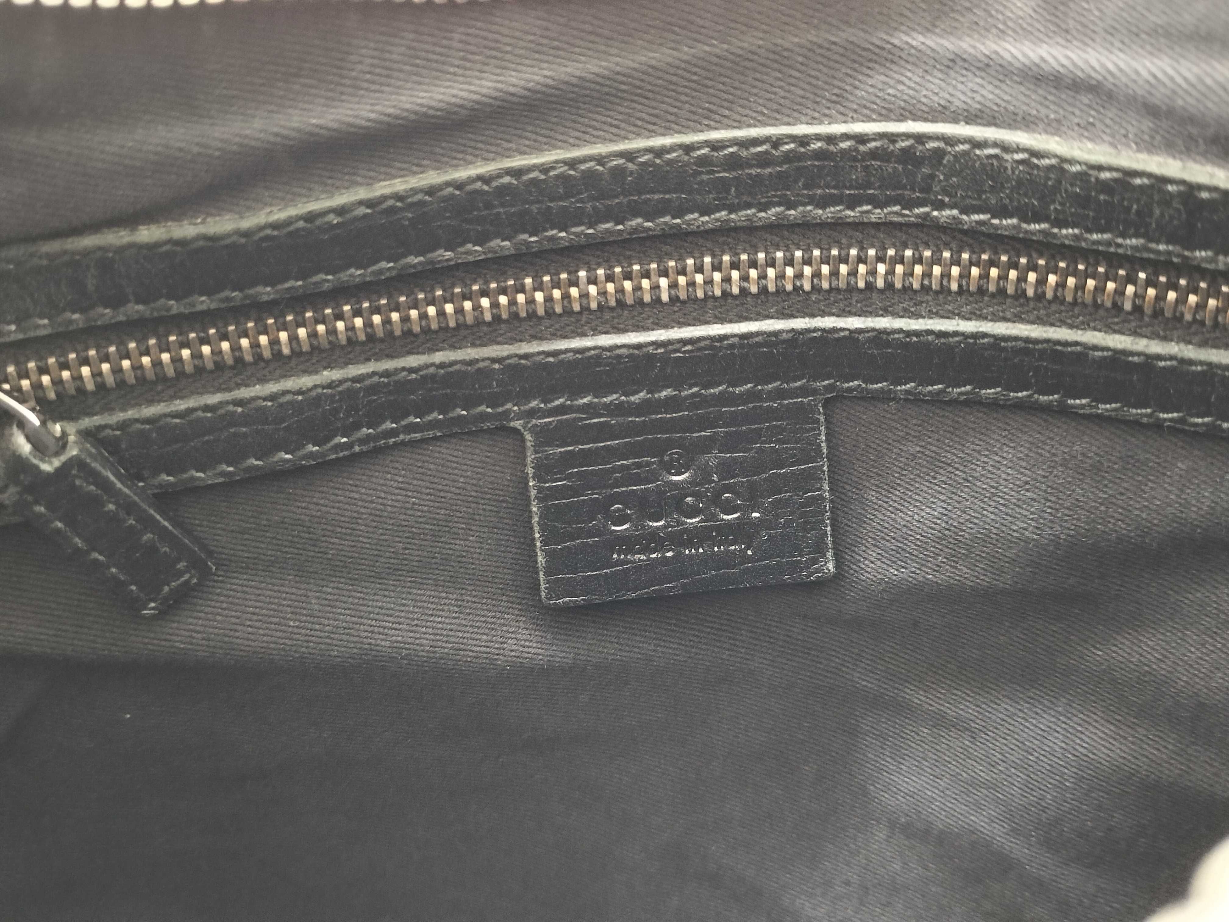 GG Canvas One-Shoulder Bag, Black, Horsebit Design, 114890 (Shoulder Bag) — view 13