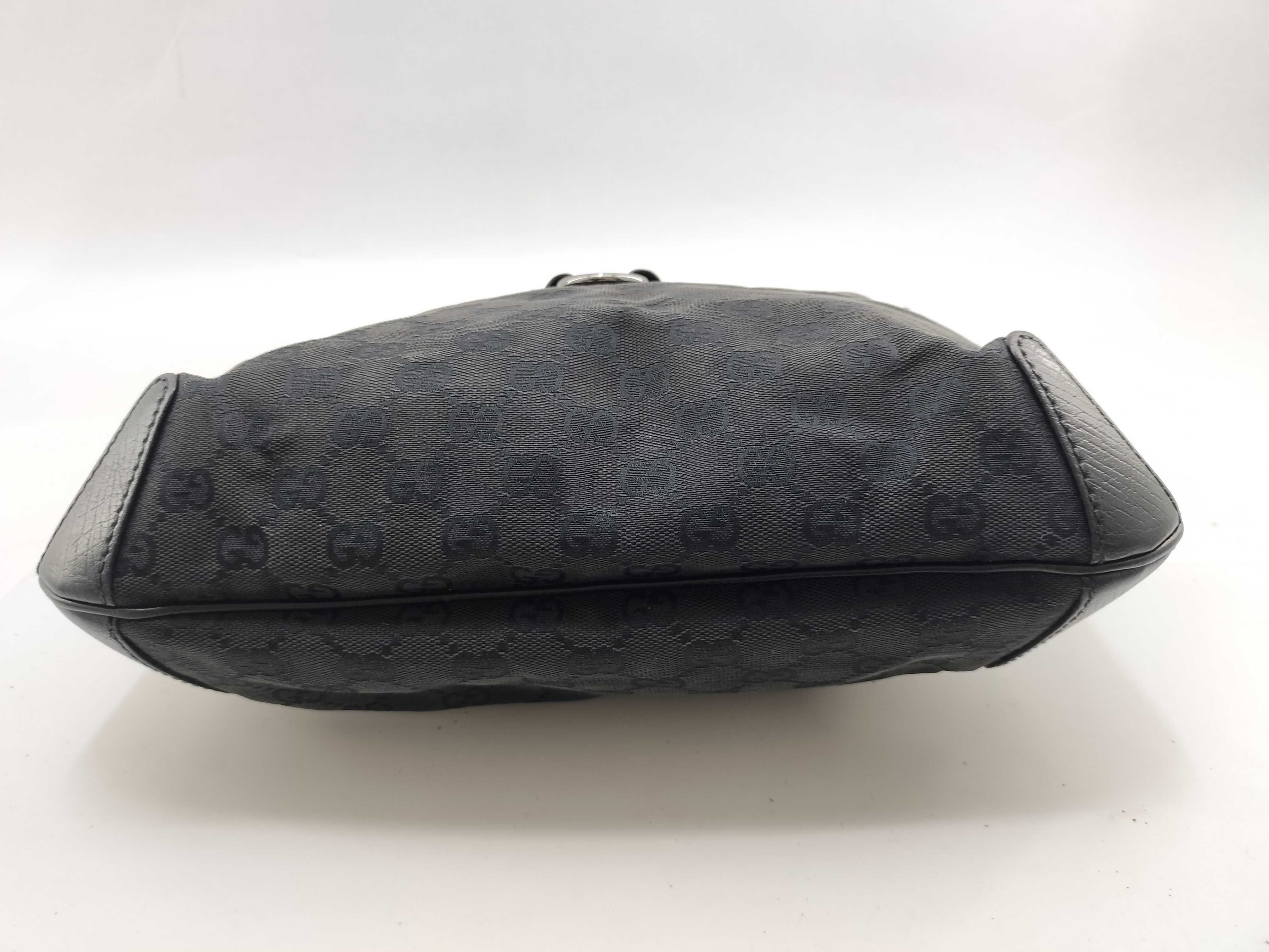 GG Canvas One-Shoulder Bag, Black, Horsebit Design, 114890 (Shoulder Bag) — view 4