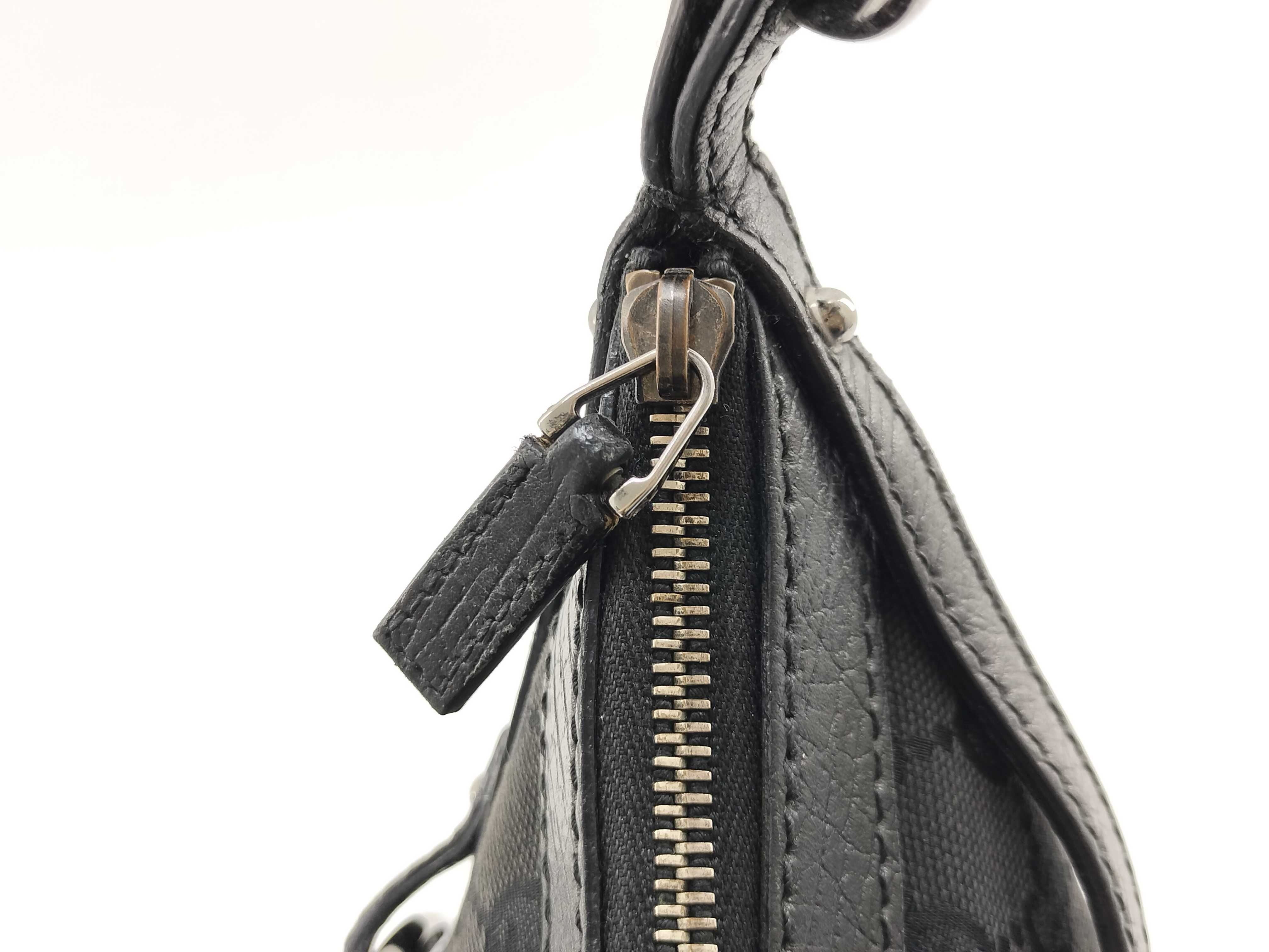 GG Canvas One-Shoulder Bag, Black, Horsebit Design, 114890 (Shoulder Bag) — view 10