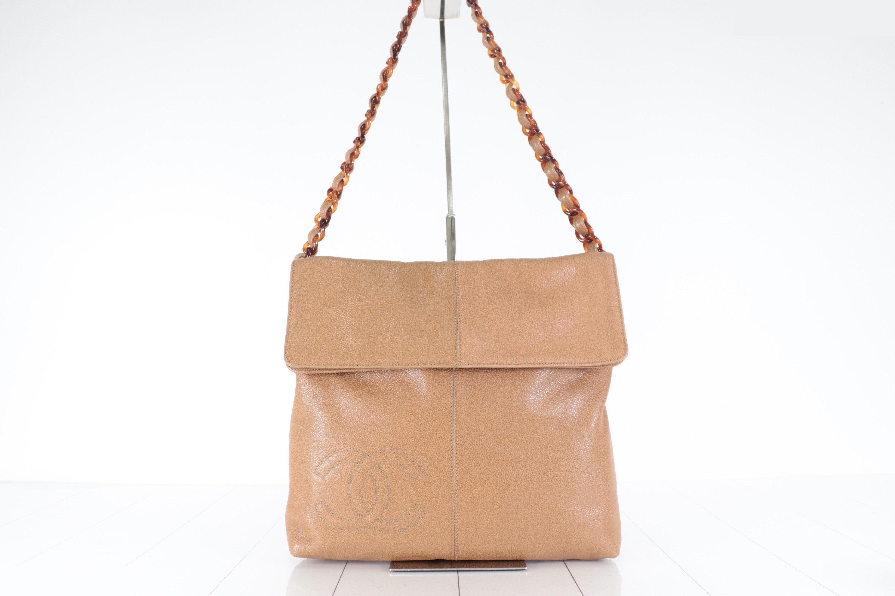 Coco Mark Caviar Tortoiseshell Chain Shoulder Bag, Brown, Series 5 — view 2