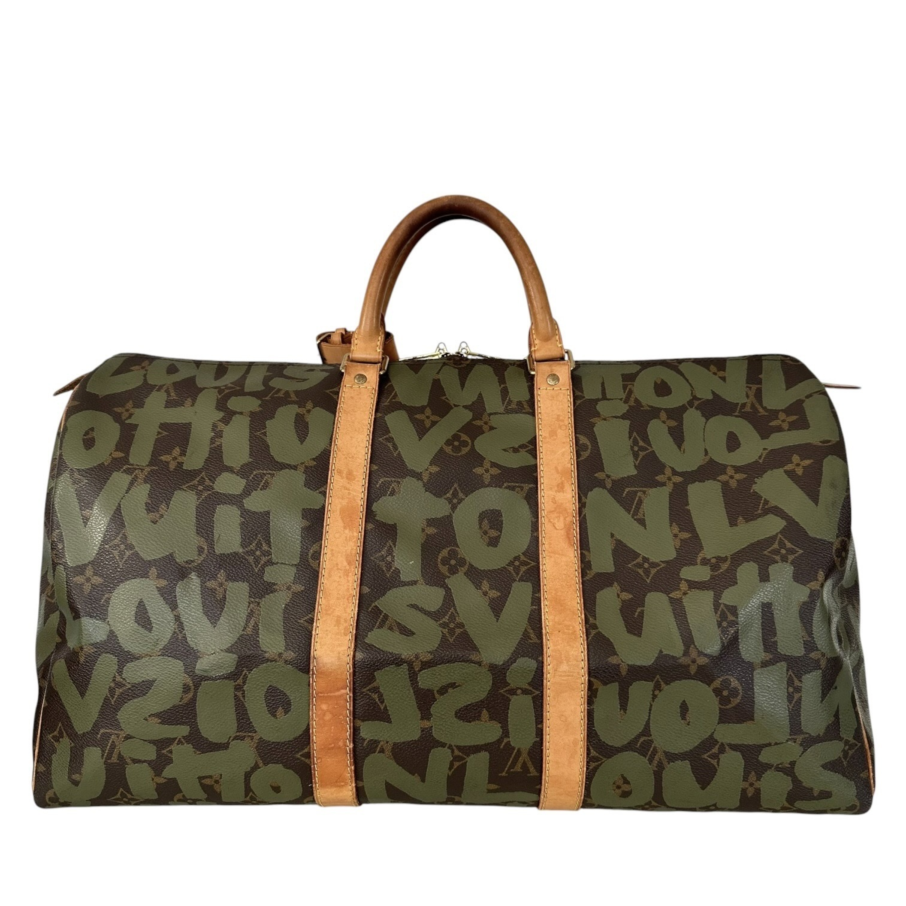 Keepall 50 Monogram Graffiti Boston Bag M92196 FL0051 Khaki Brown Boston Bag — view 2