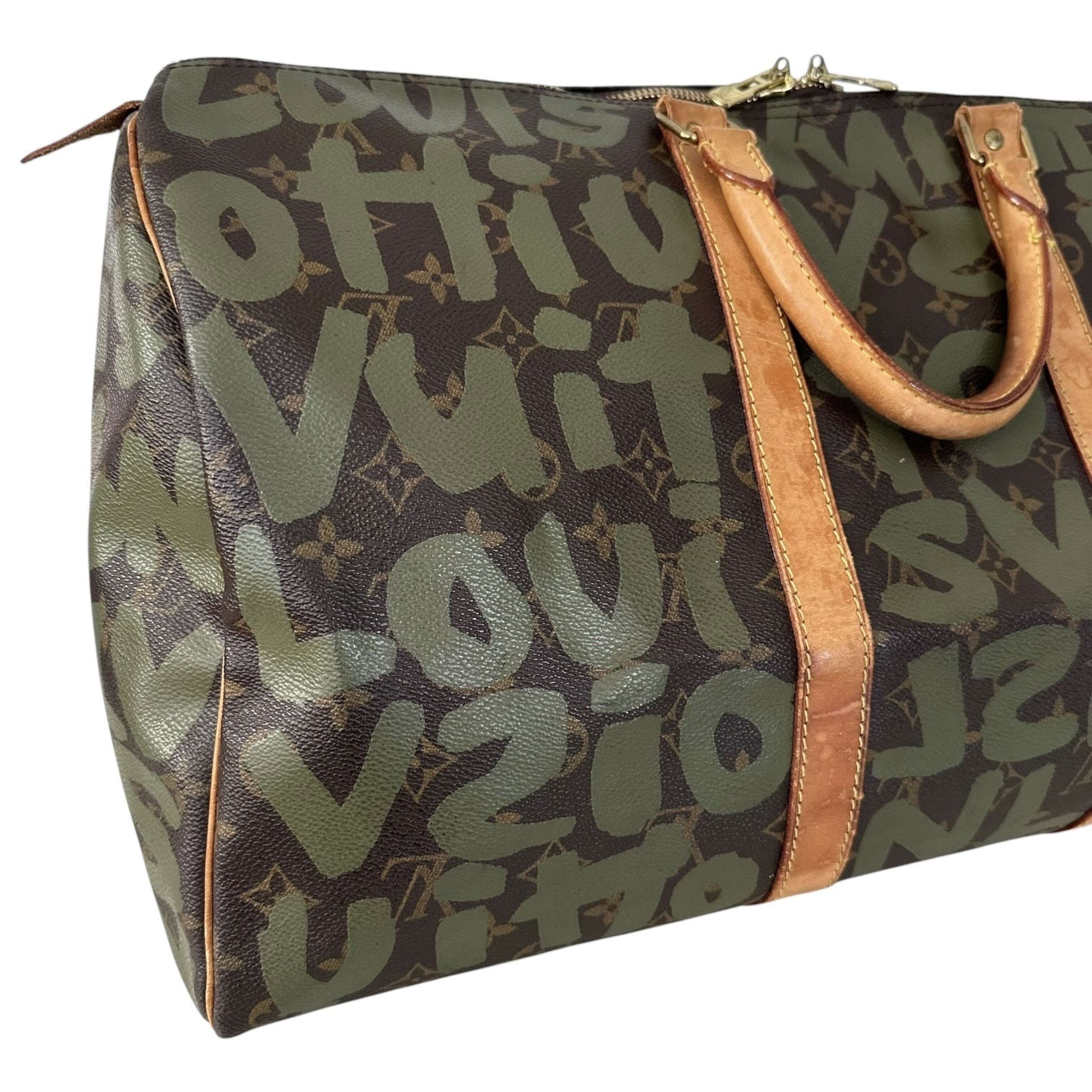 Keepall 50 Monogram Graffiti Boston Bag M92196 FL0051 Khaki Brown Boston Bag — view 5