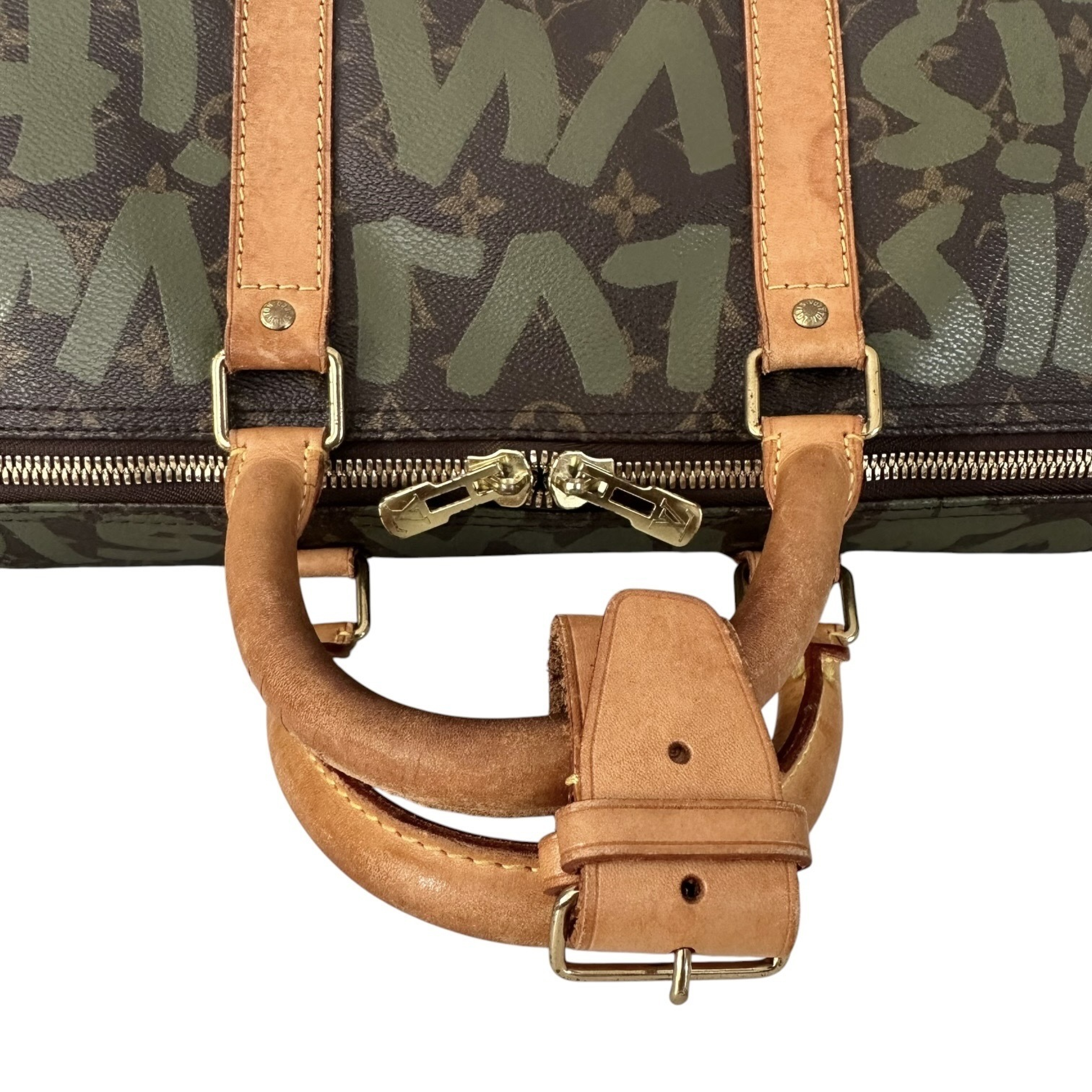 Keepall 50 Monogram Graffiti Boston Bag M92196 FL0051 Khaki Brown Boston Bag — view 7