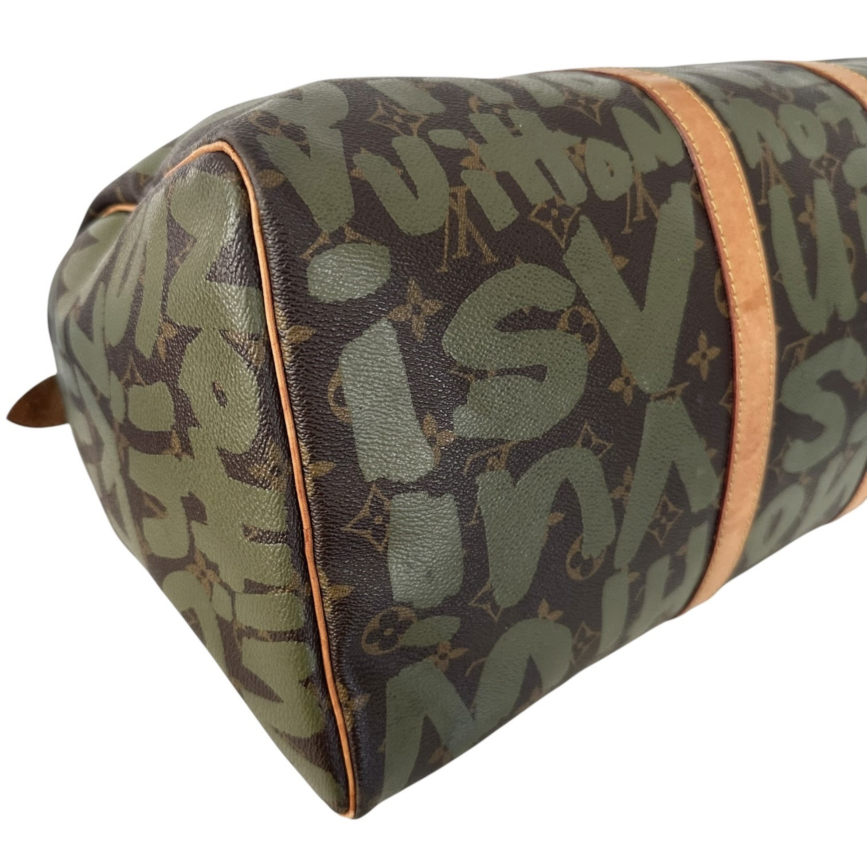 Keepall 50 Monogram Graffiti Boston Bag M92196 FL0051 Khaki Brown Boston Bag — view 8
