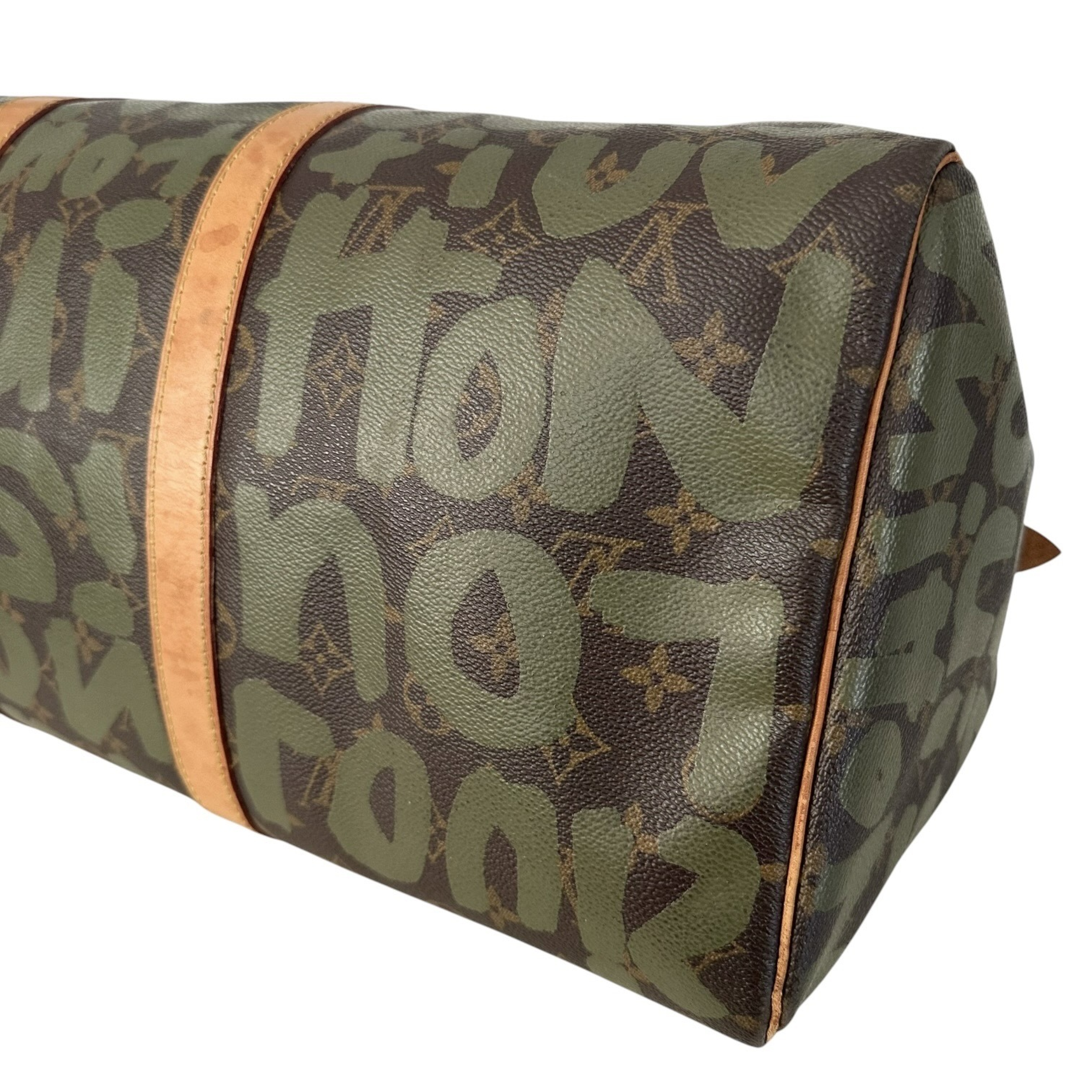 Keepall 50 Monogram Graffiti Boston Bag M92196 FL0051 Khaki Brown Boston Bag — view 9