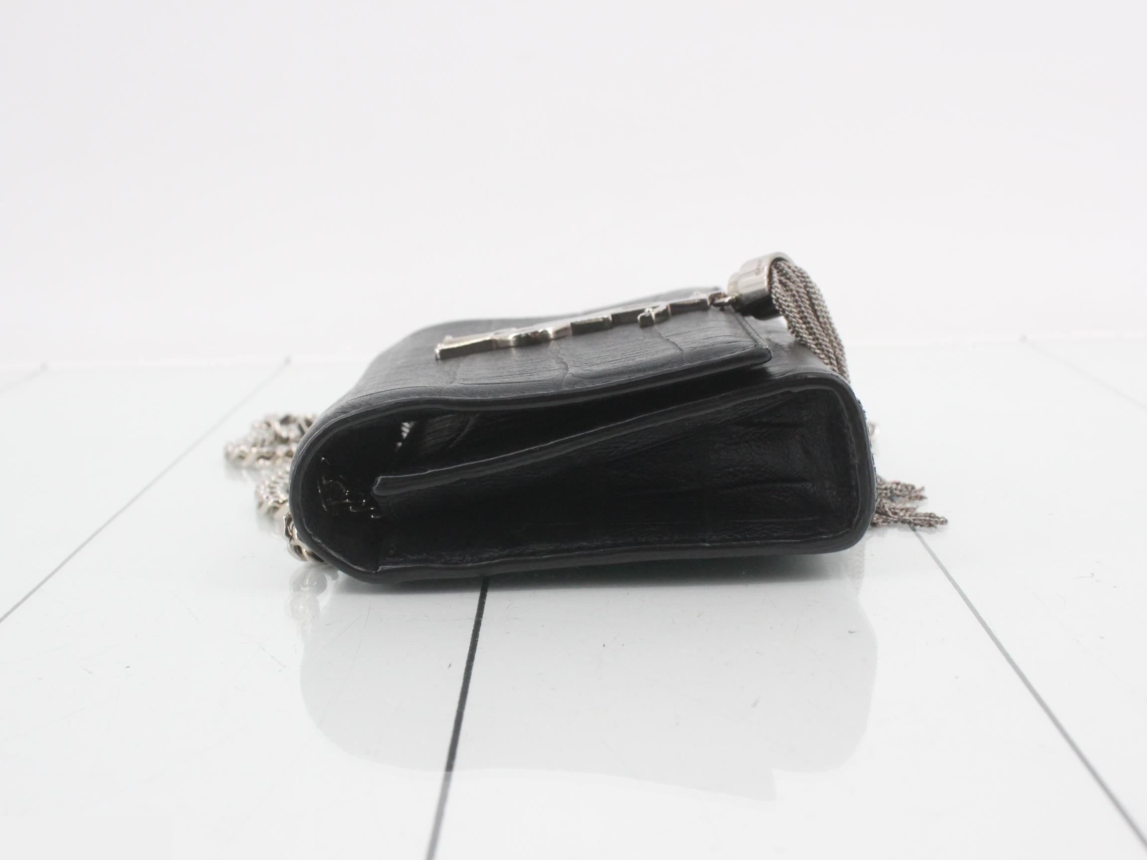 Kate Crocodile Embossed Leather Tassel Chain Shoulder Bag — view 4