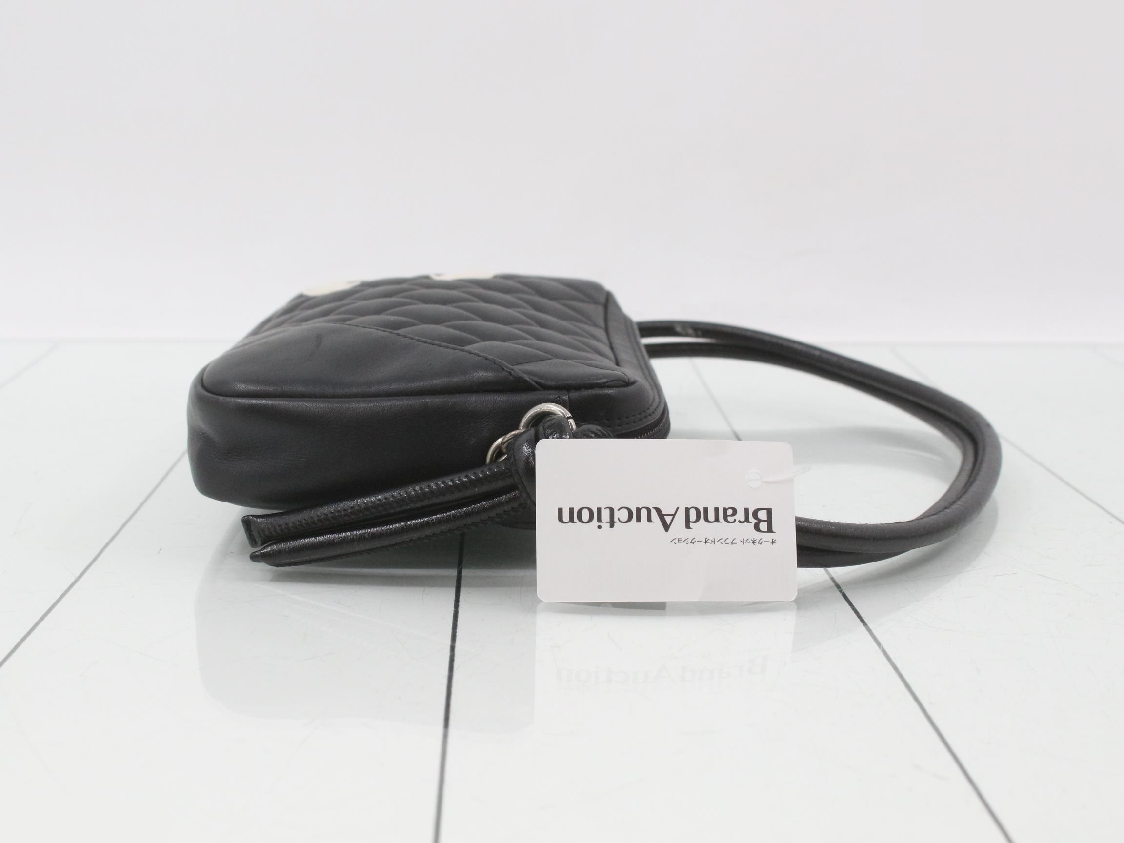 Cambon Line Mini Handbag, Black x White, with sticker, item number 8 — view 3
