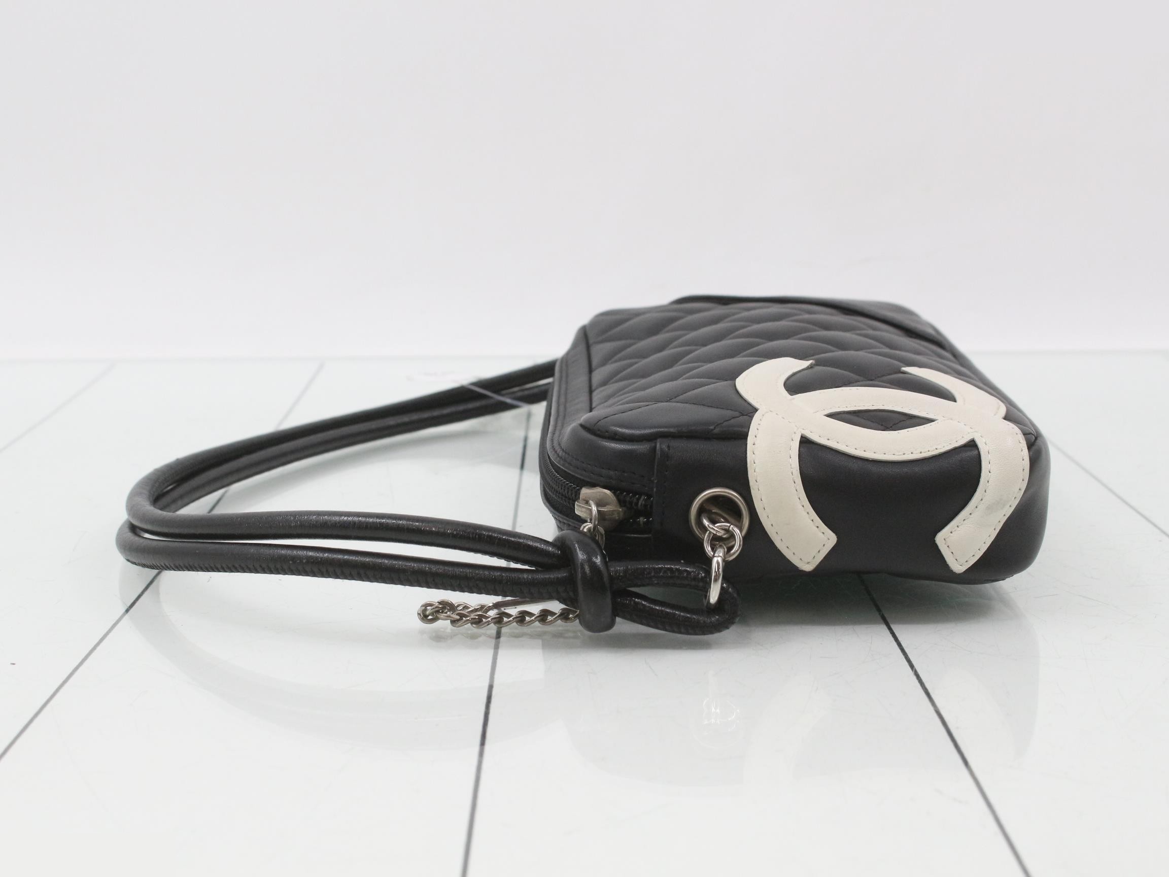 Cambon Line Mini Handbag, Black x White, with sticker, item number 8 — view 4