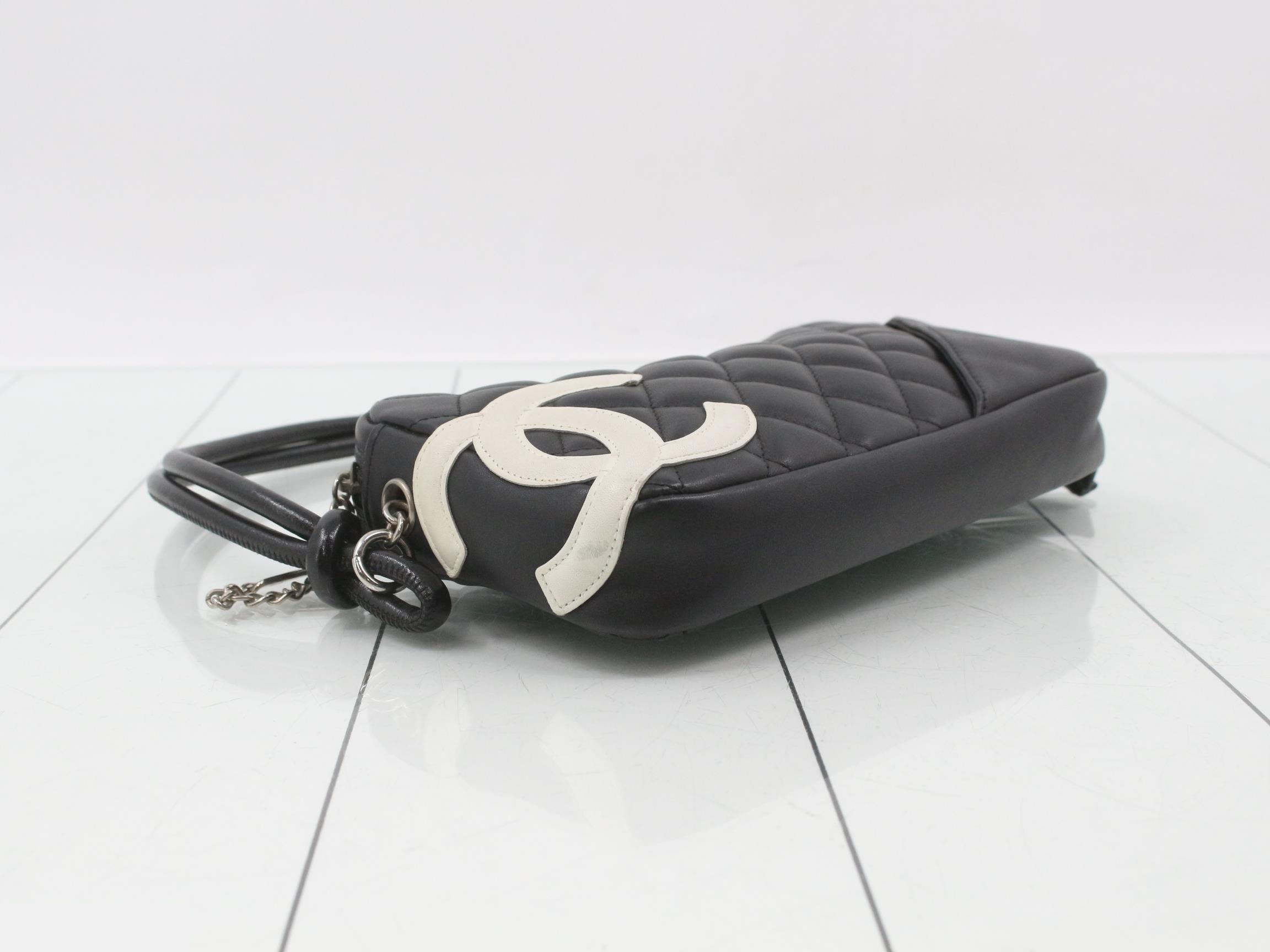 Cambon Line Mini Handbag, Black x White, with sticker, item number 8 — view 5