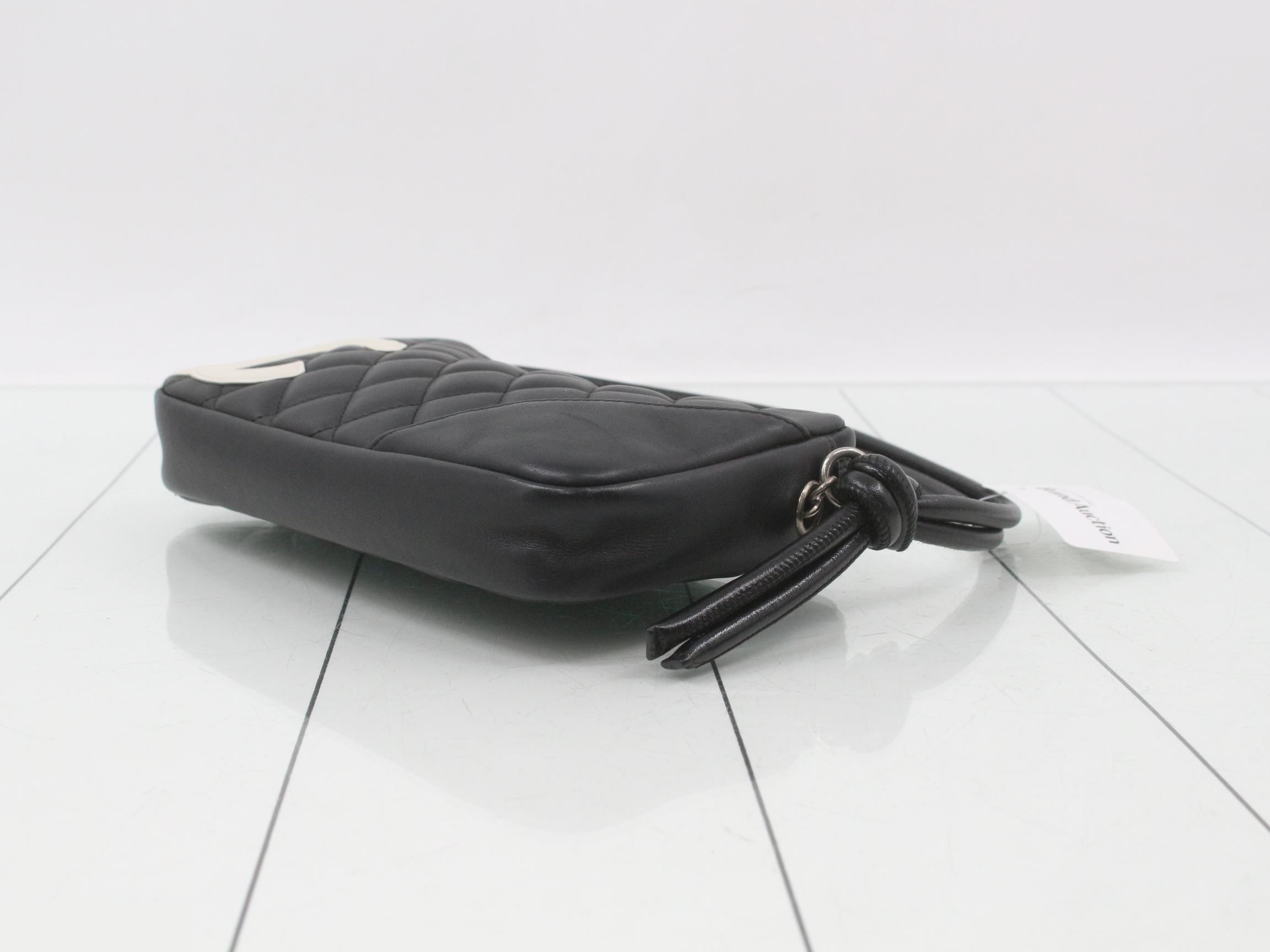 Cambon Line Mini Handbag, Black x White, with sticker, item number 8 — view 6