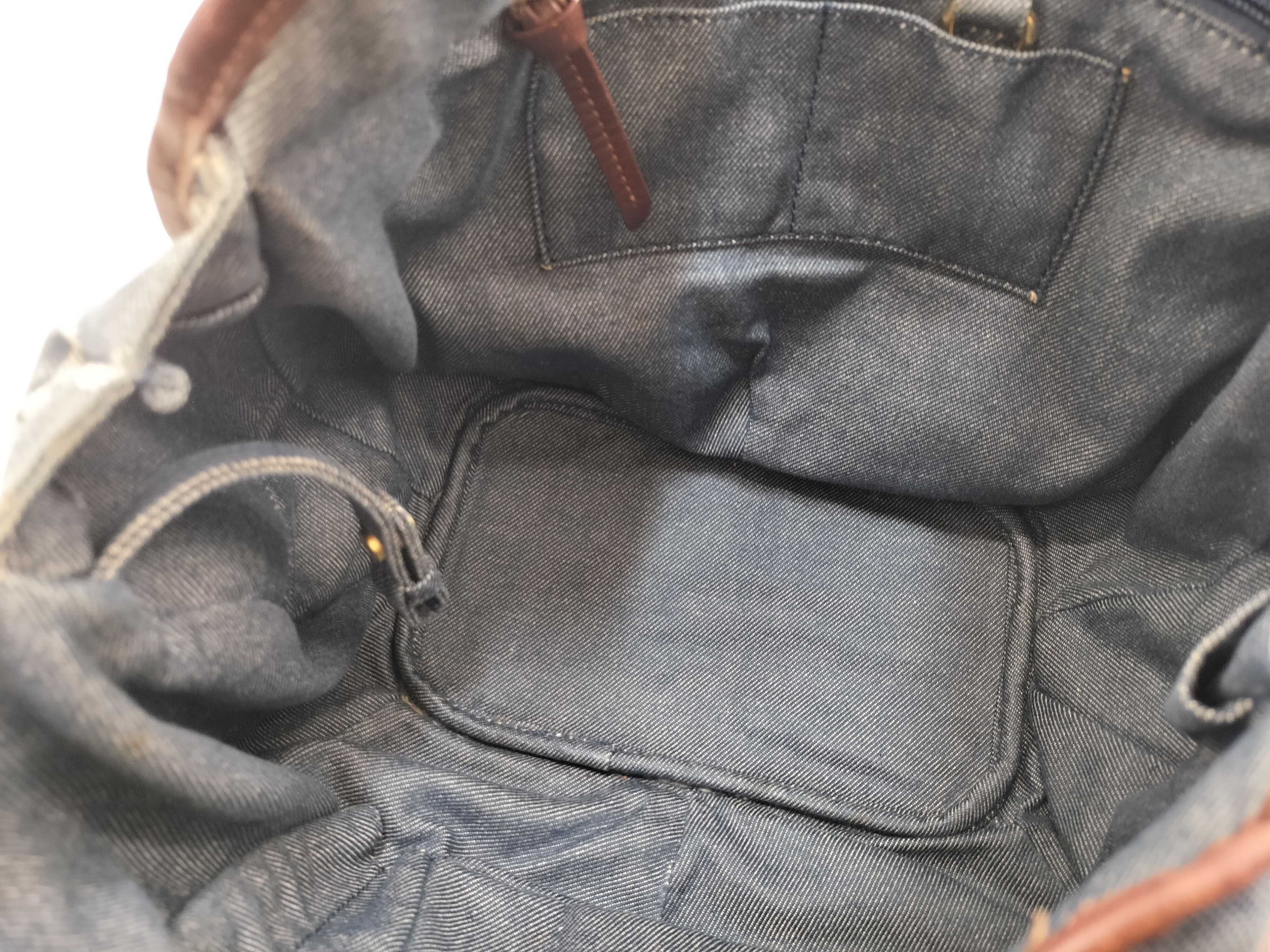 Bittersweet Paris Macadam Denim Brown Leather Shoulder Bag Hobo Bag Handbag — view 11