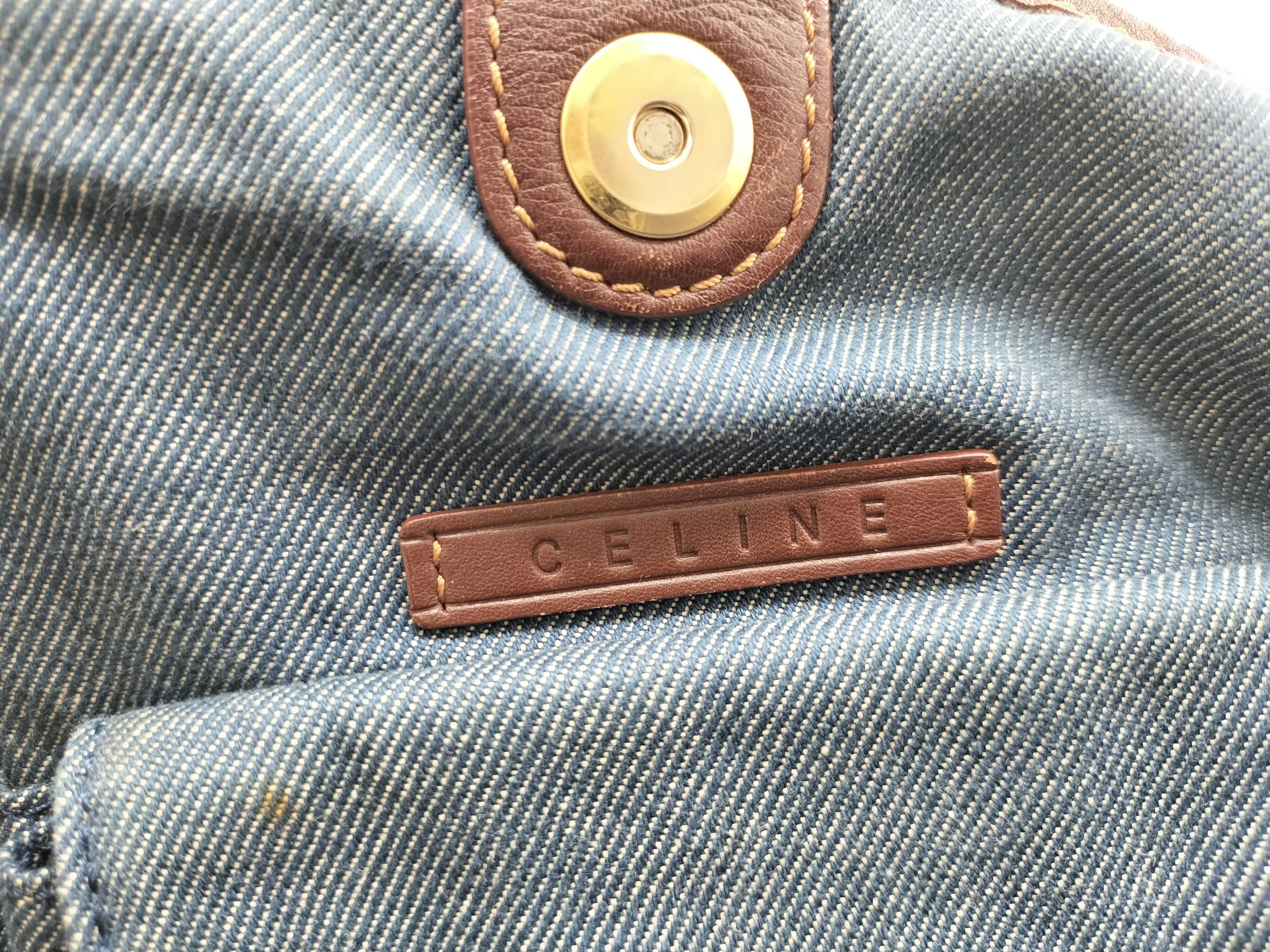 Bittersweet Paris Macadam Denim Brown Leather Shoulder Bag Hobo Bag Handbag — view 13