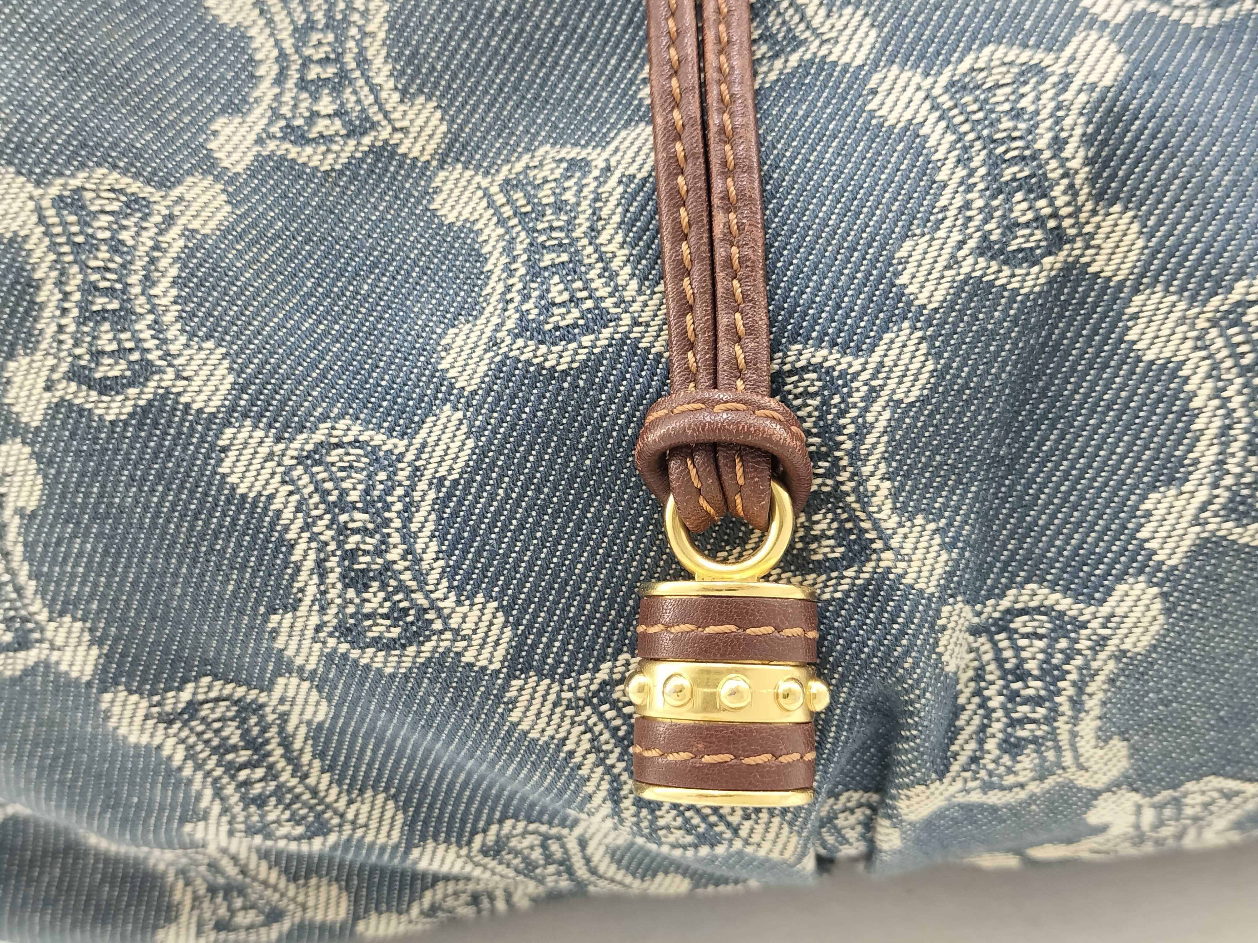 Bittersweet Paris Macadam Denim Brown Leather Shoulder Bag Hobo Bag Handbag — view 4
