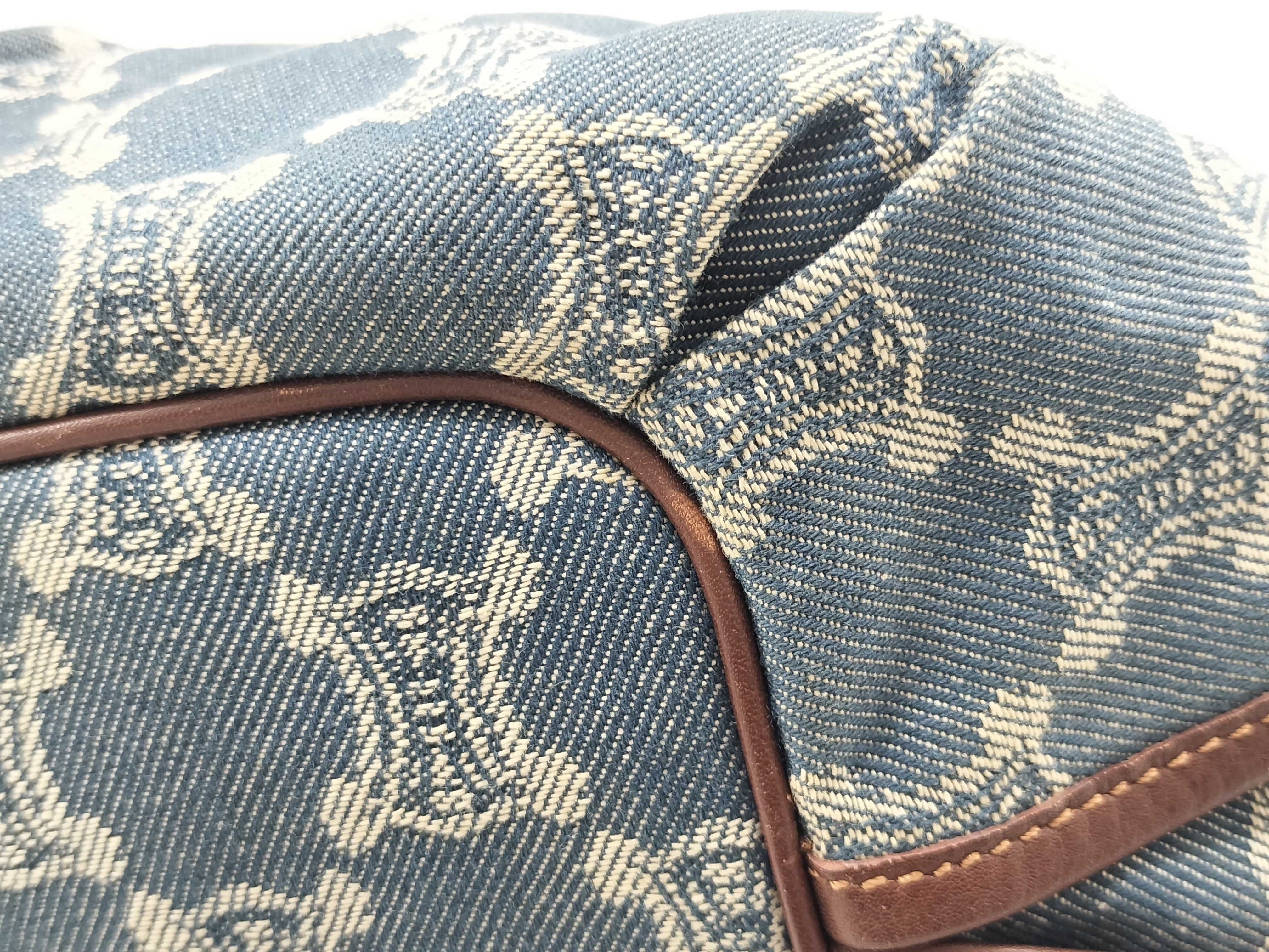 Bittersweet Paris Macadam Denim Brown Leather Shoulder Bag Hobo Bag Handbag — view 8