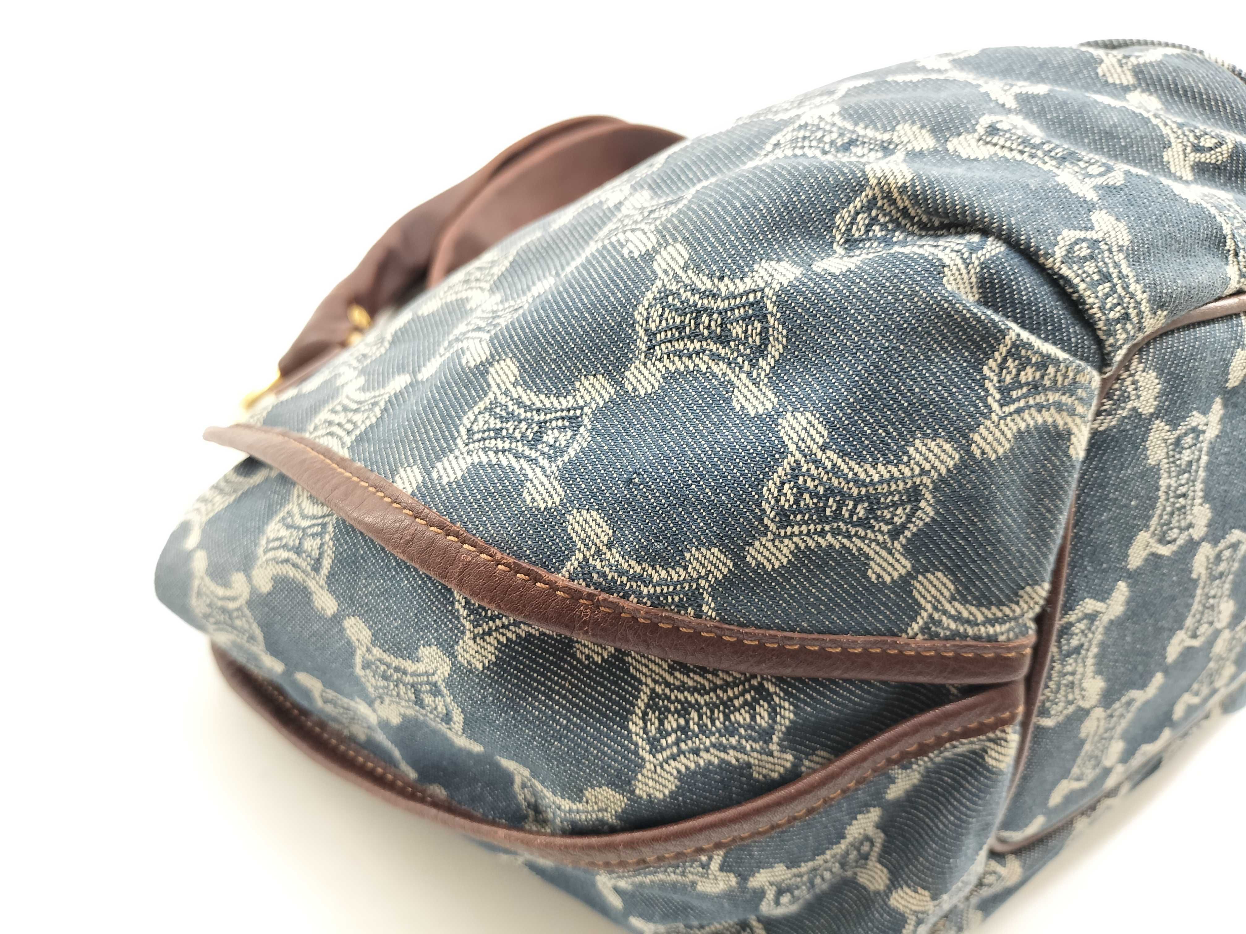 Bittersweet Paris Macadam Denim Brown Leather Shoulder Bag Hobo Bag Handbag — view 9