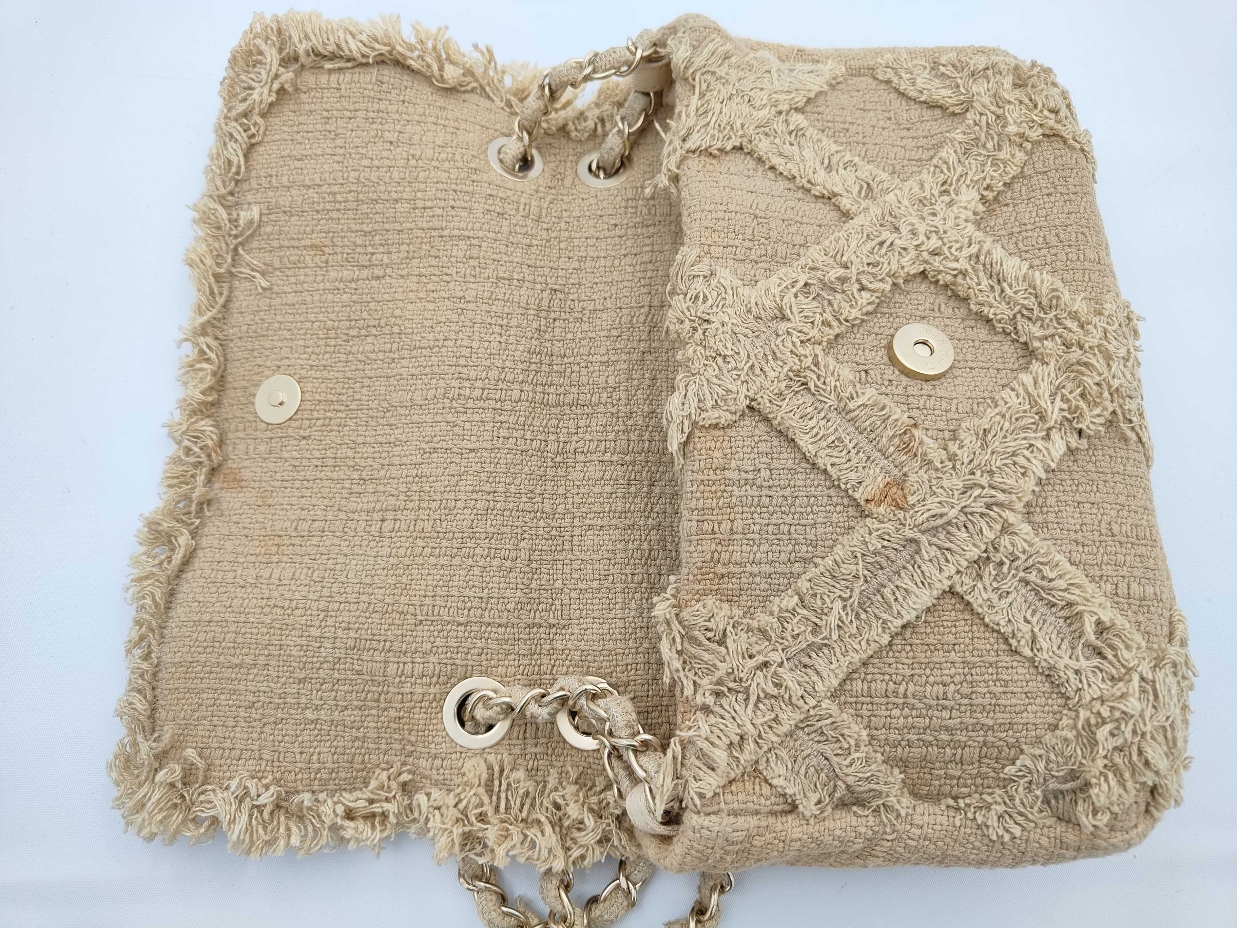 Matelassé fringe bag, tweed shoulder bag — view 13