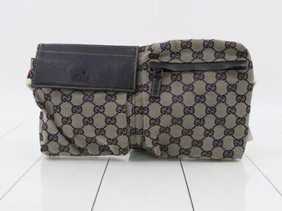 Canvas Waist Pouch, Sherry, Navy, 28566, 486539