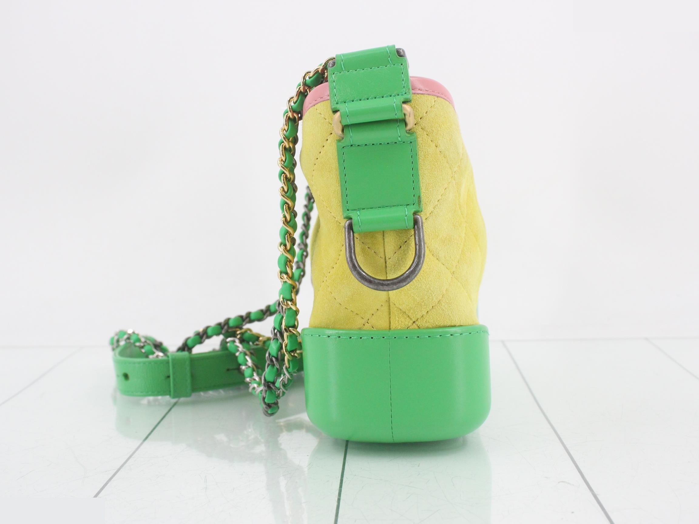 Gabrielle de Chanel Suede Leather Chain Shoulder Bag, Multicolor — view 3