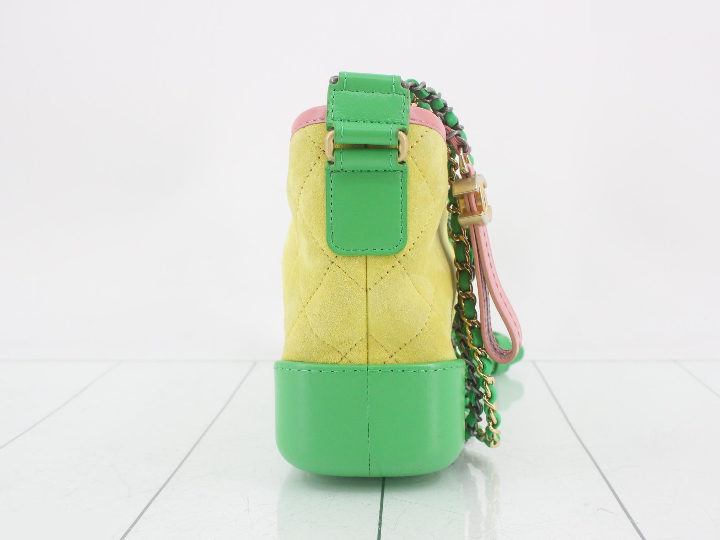 Gabrielle de Chanel Suede Leather Chain Shoulder Bag, Multicolor — view 4