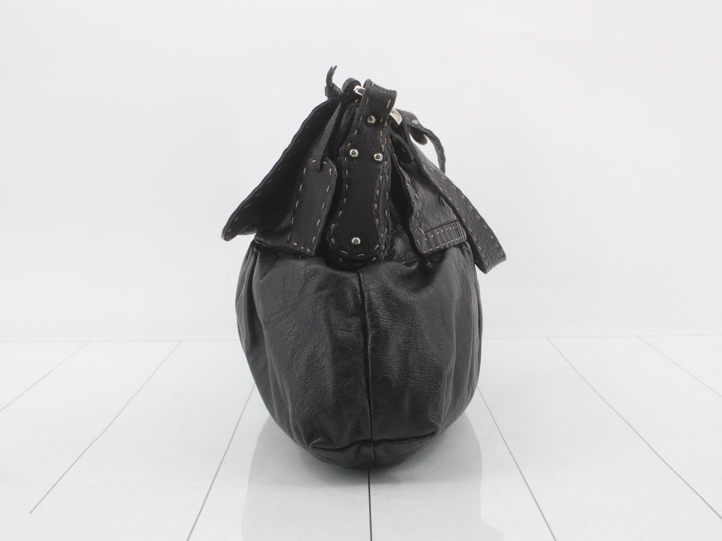 Leather Chef Bag Shoulder Bag, Black — view 3