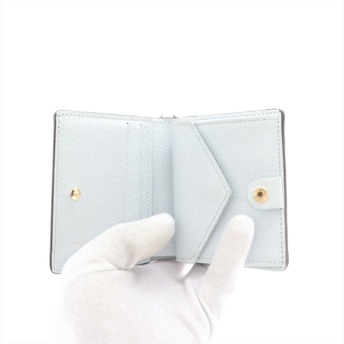 Monogram Pocket Wallet LV Charm M14613 Azure Blue Compact Wallet (RFID detected) — view 3