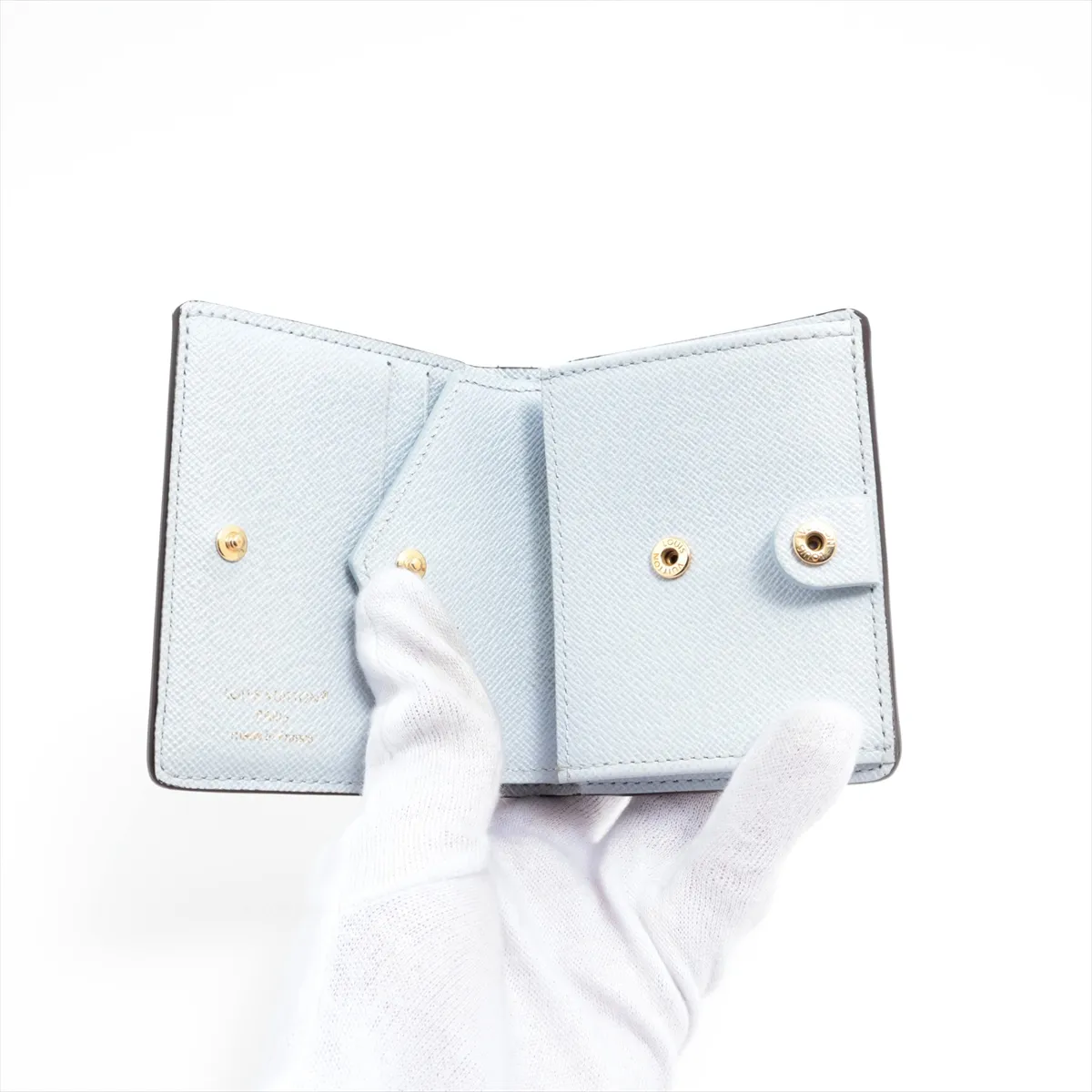 Monogram Pocket Wallet LV Charm M14613 Azure Blue Compact Wallet (RFID detected) — view 4