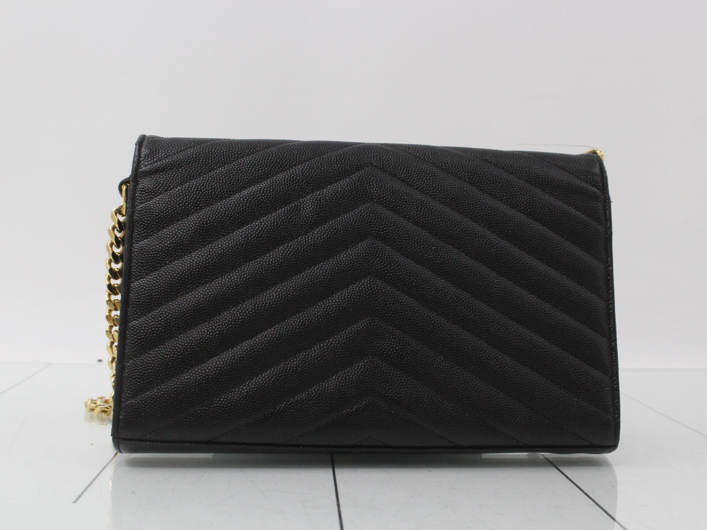 Leather Chain Wallet, Black, 360452 — view 2