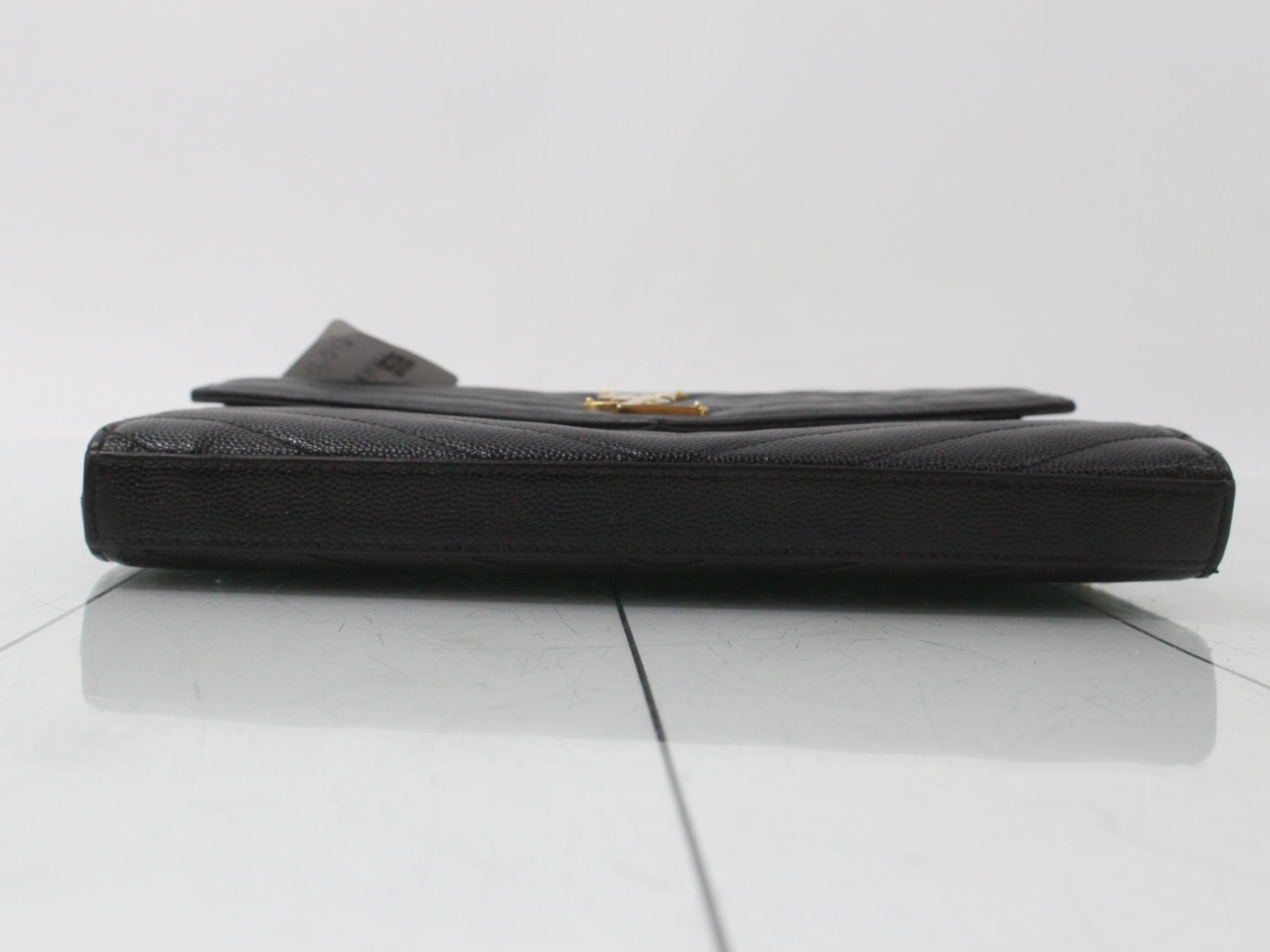 Leather Chain Wallet, Black, 360452 — view 3
