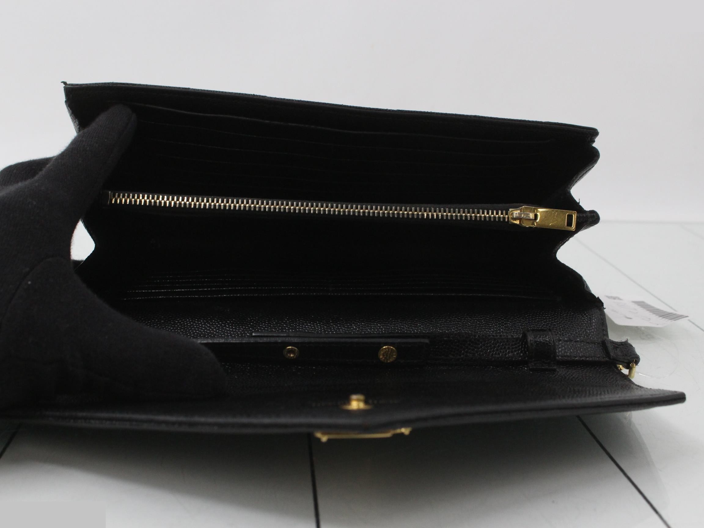 Leather Chain Wallet, Black, 360452 — view 4