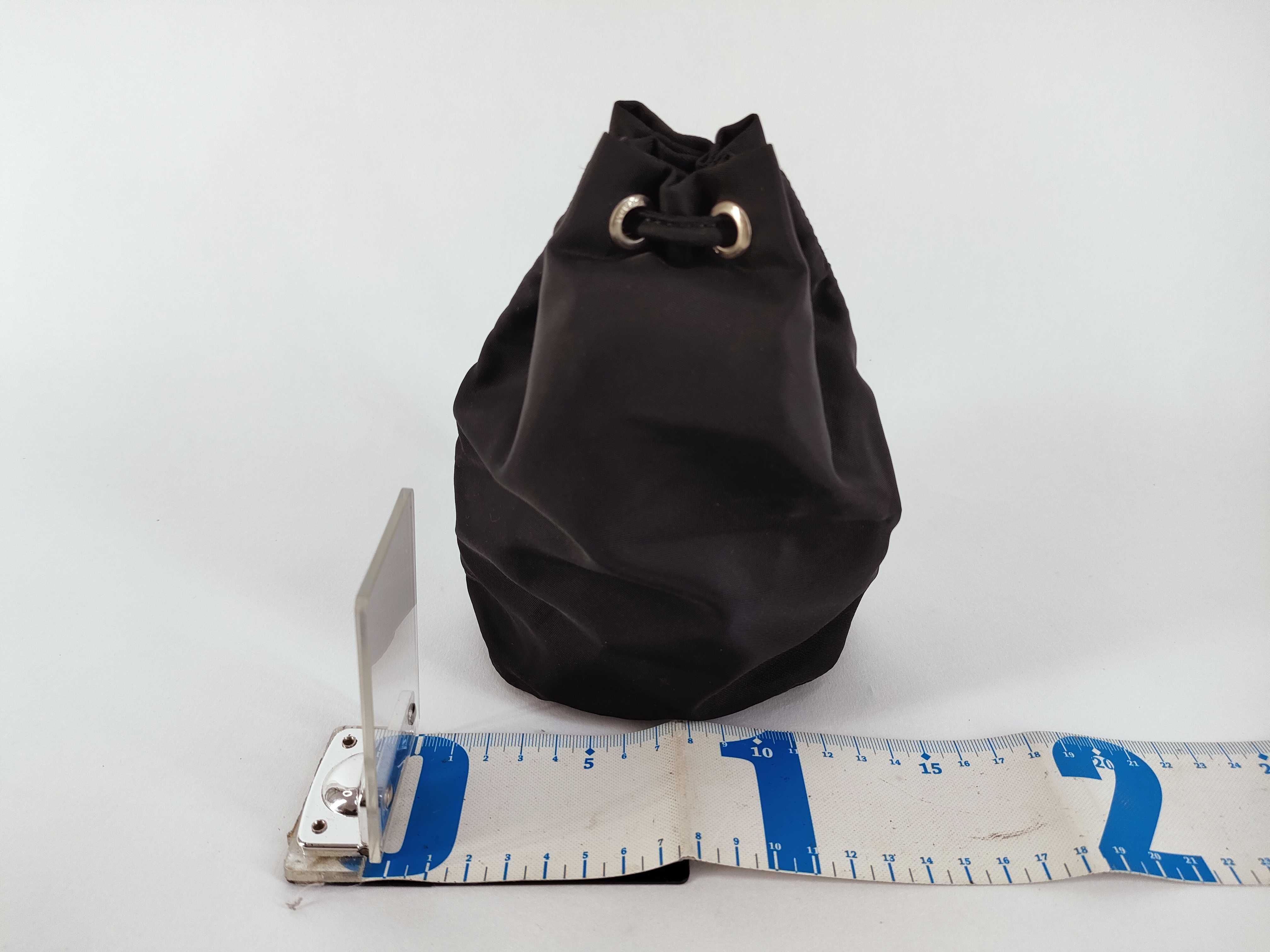 Nylon Drawstring Pouch, Black — view 2