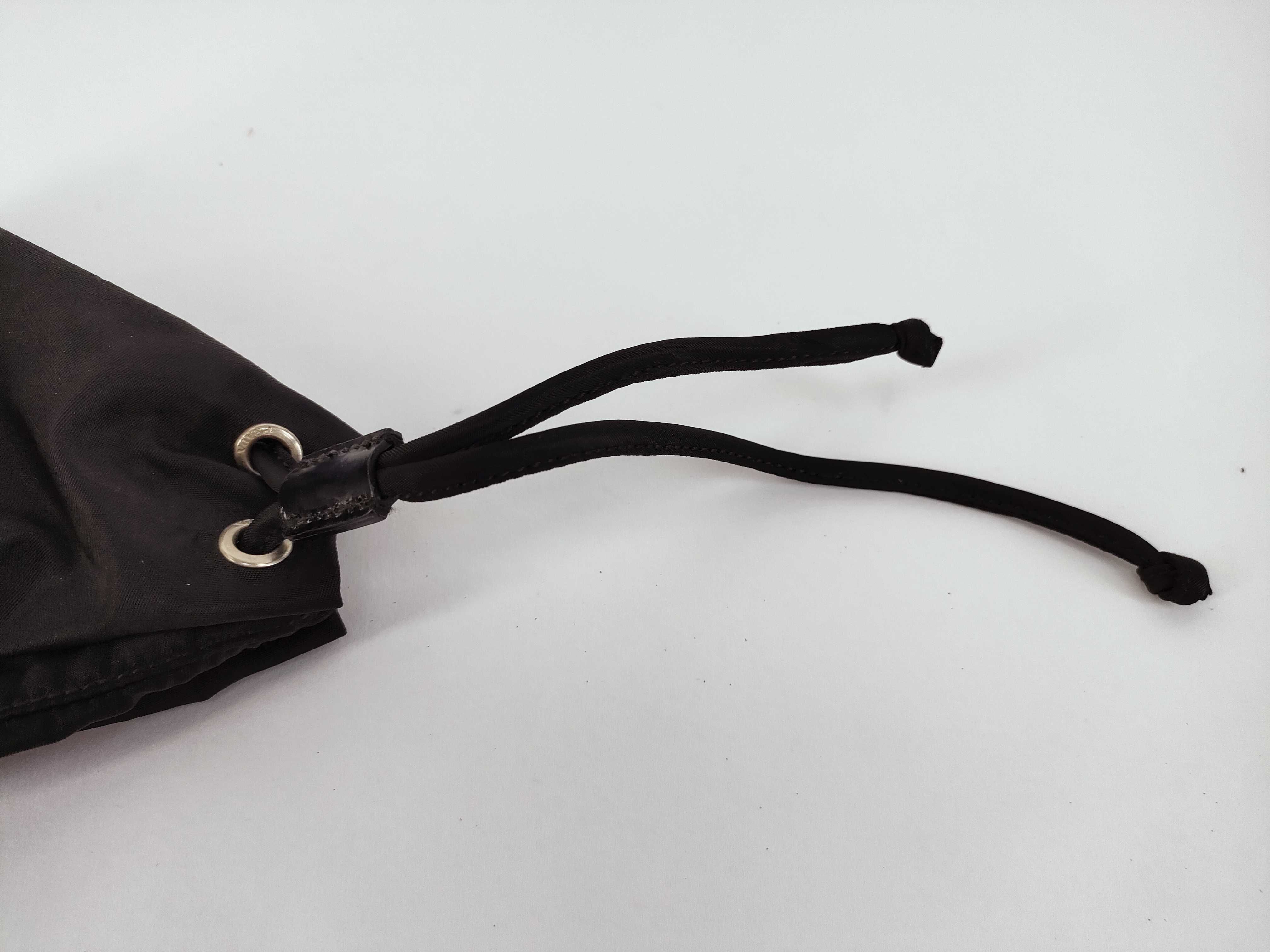 Nylon Drawstring Pouch, Black — view 5