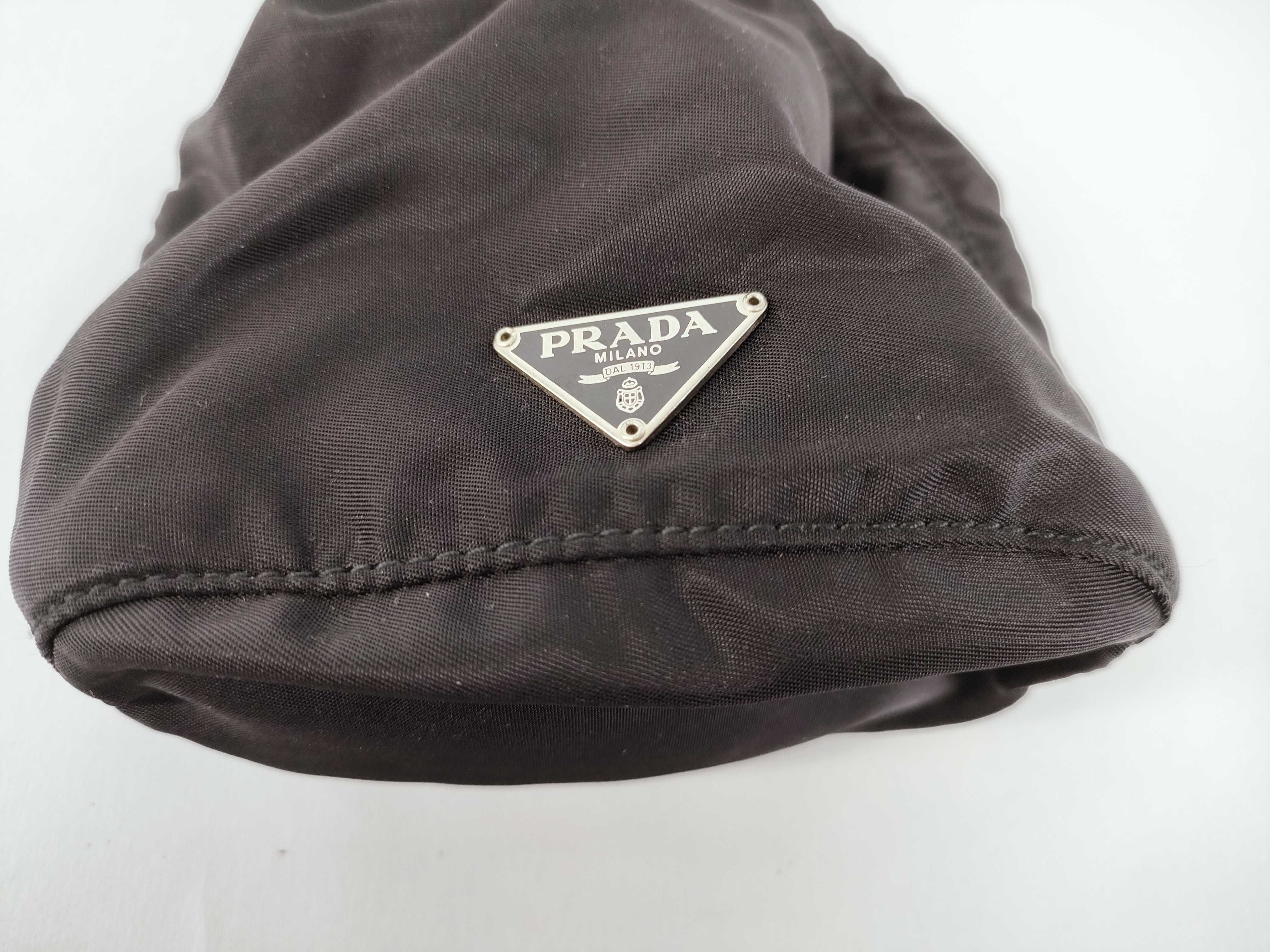 Nylon Drawstring Pouch, Black — view 6